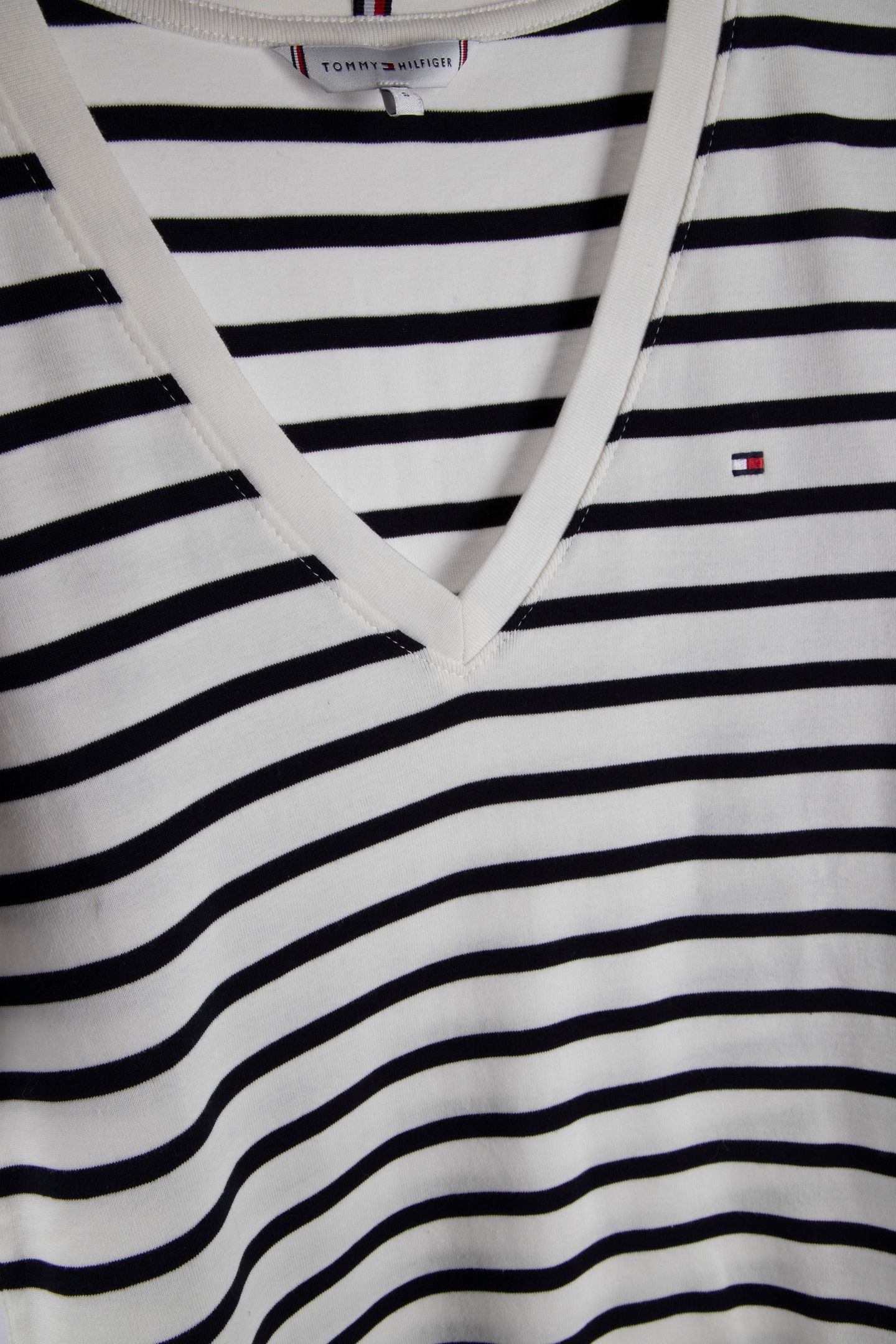 CODY SLIM V-NECK S/S TEE NOS BRETON ECRU/NAVY BLUE 4
