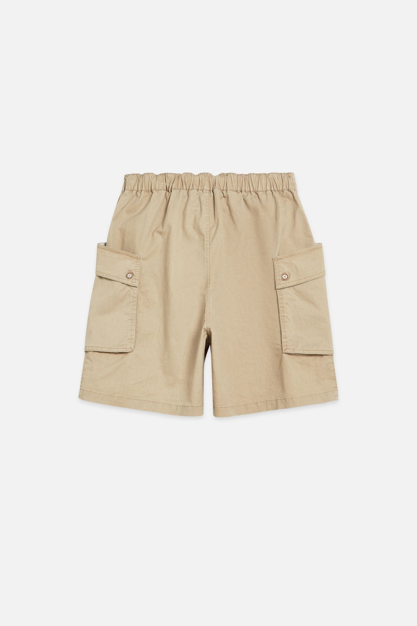 WASHED COTTONBLEND CARGO LOOSEFIT BERMUDA SHORTS MEDIUM BEIG 2