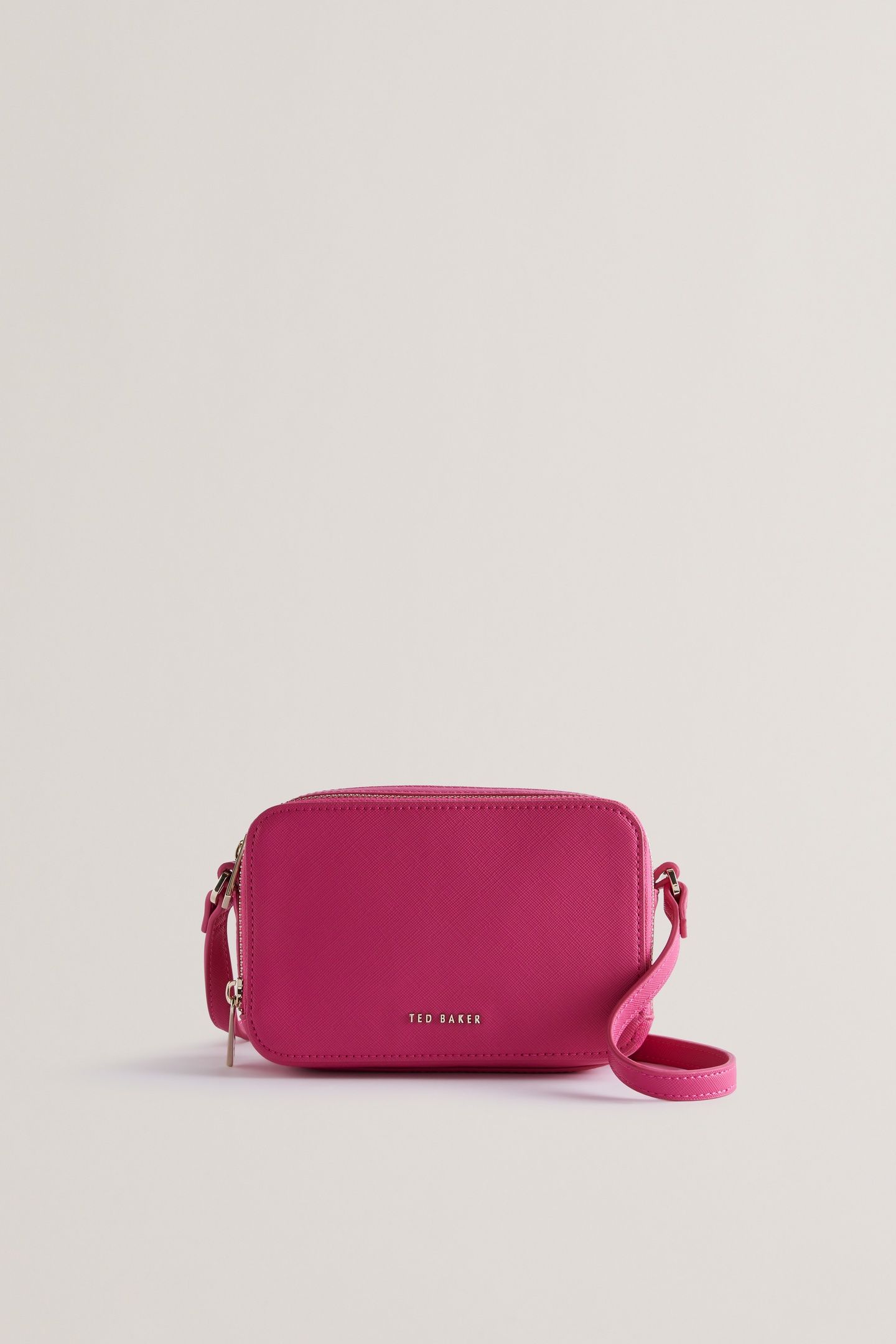 SAFFREY SAFFIANO DOUBLE ZIP MINI BAG PINK 1