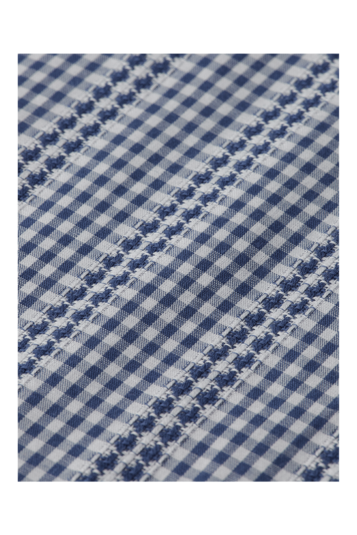 MICROCHECK COTTON POPLIN SHIRT NAVY 7