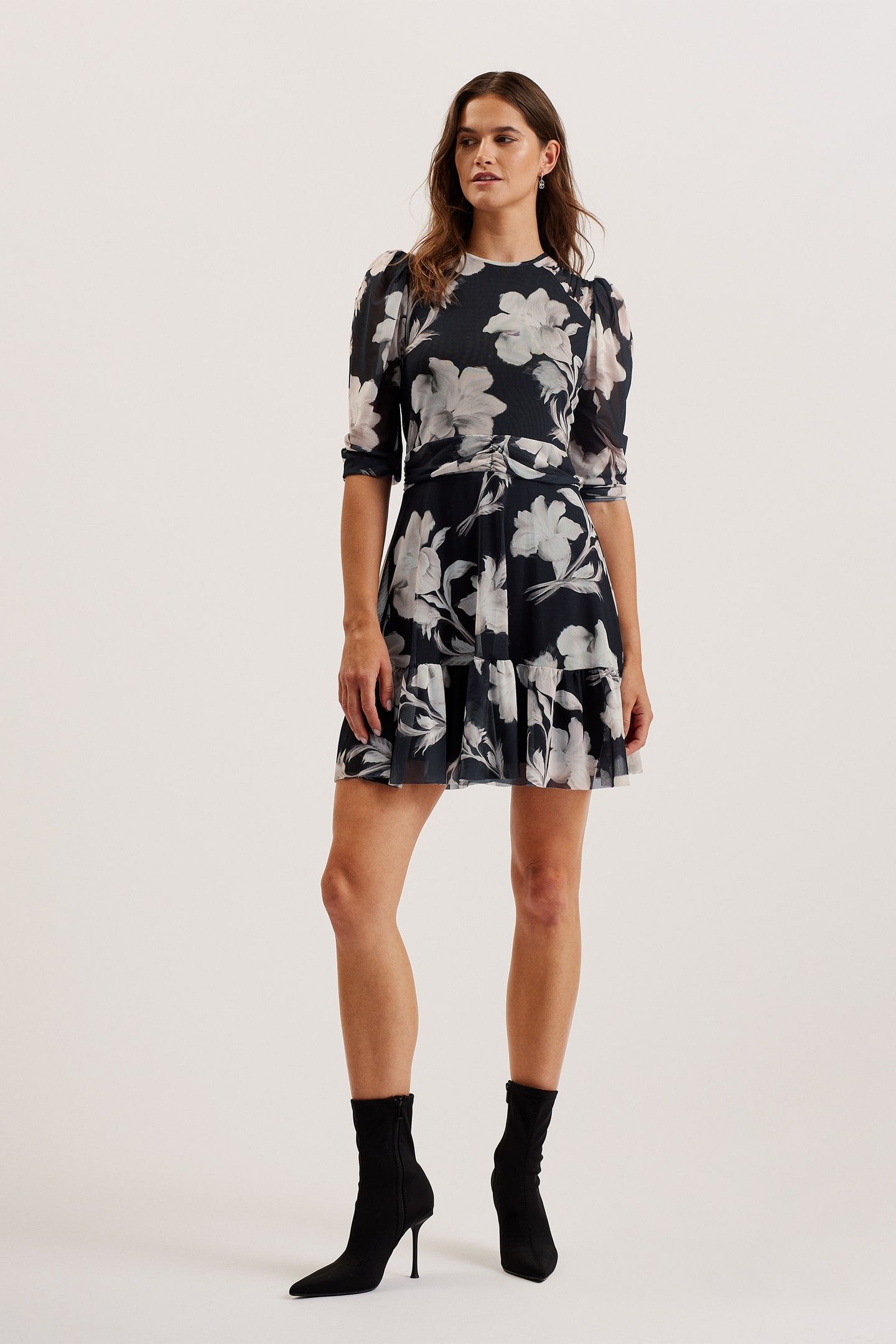 CARMALL GATHERED SHOULDER MESH MINI BLACK 1
