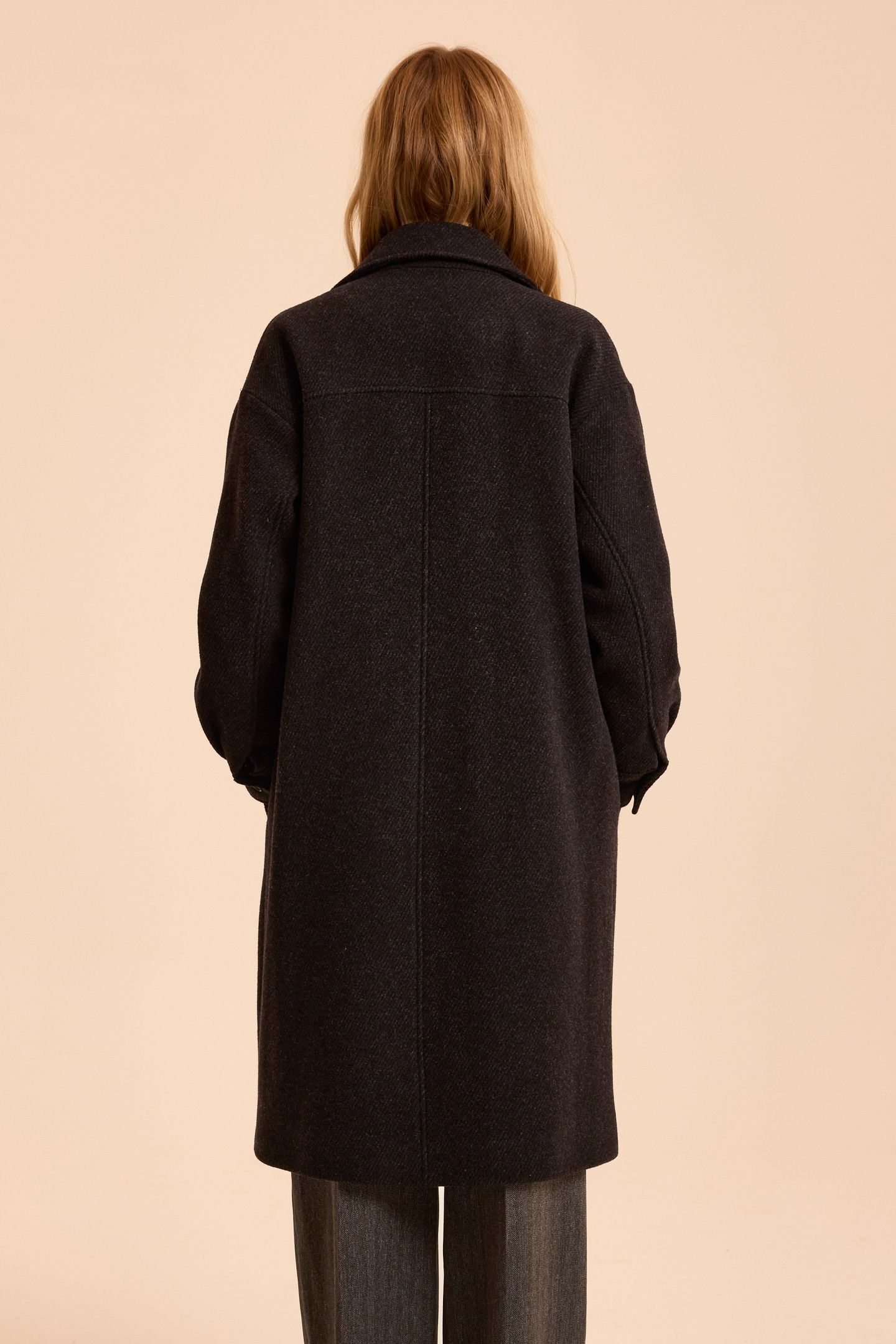 GREY OVERSHIRT-STYLE LONG COAT 2