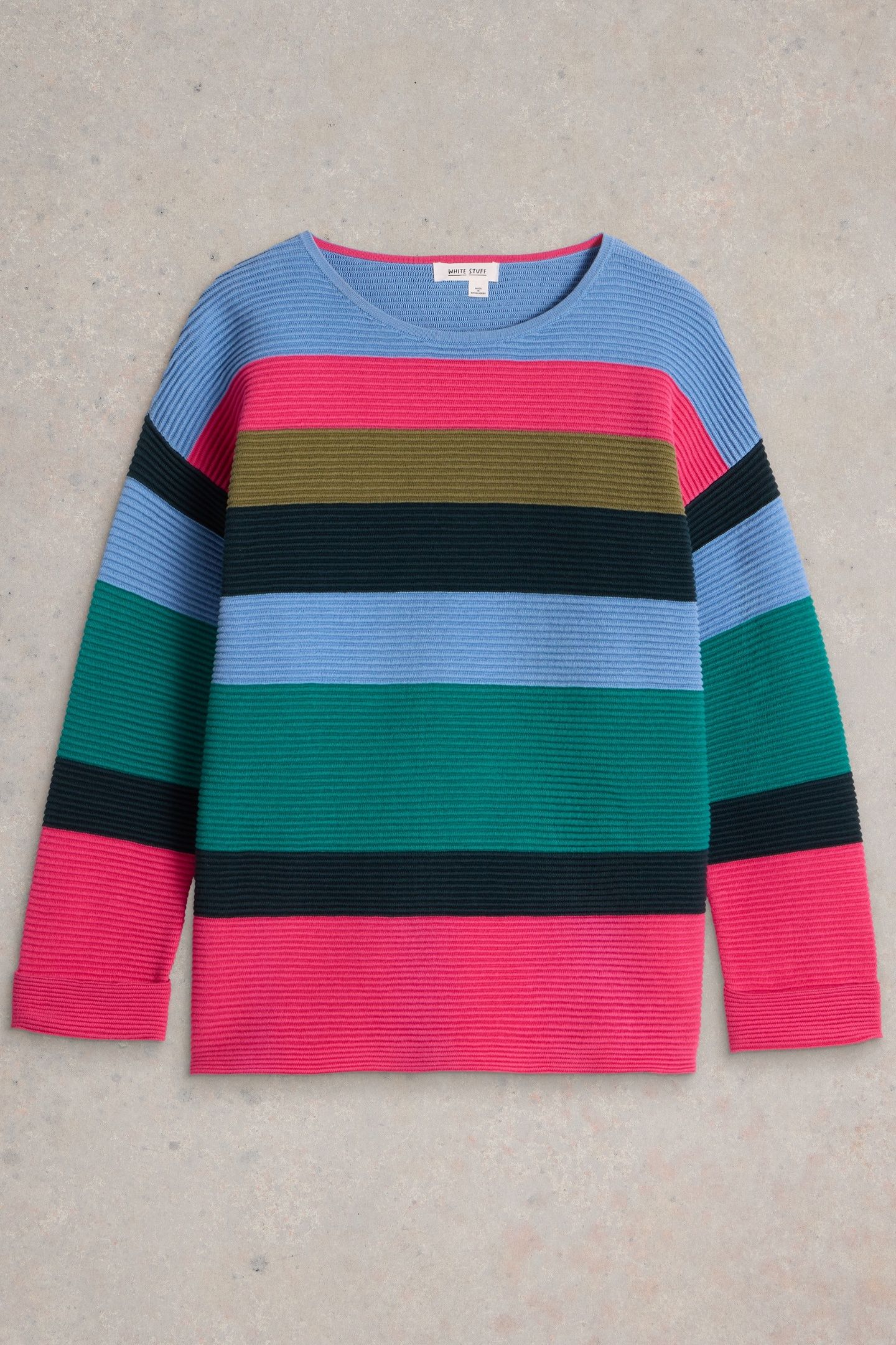 JANA STRIPE JUMPER TEAL MLT 3