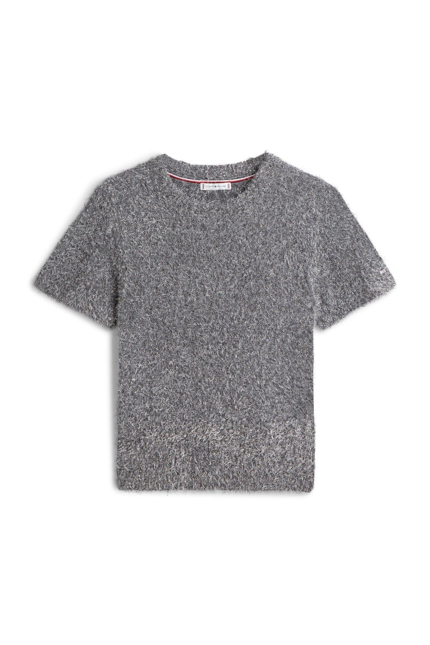 FLUFFY C-NECK PETIT SWEATER LIGHT GREY HEATHER 1