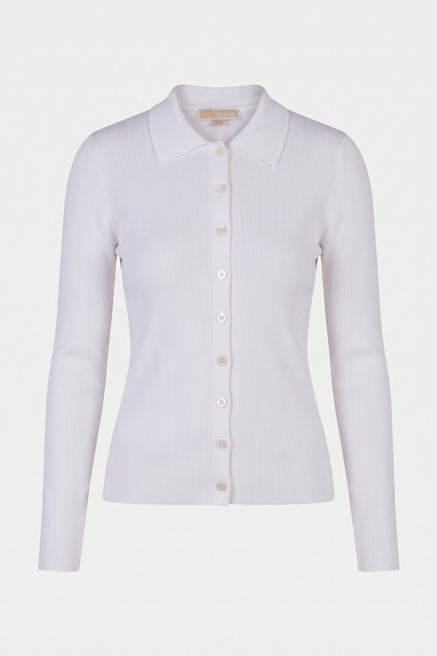 FITTED RIBED LS BUTTON UP OPTIC WHITE 3