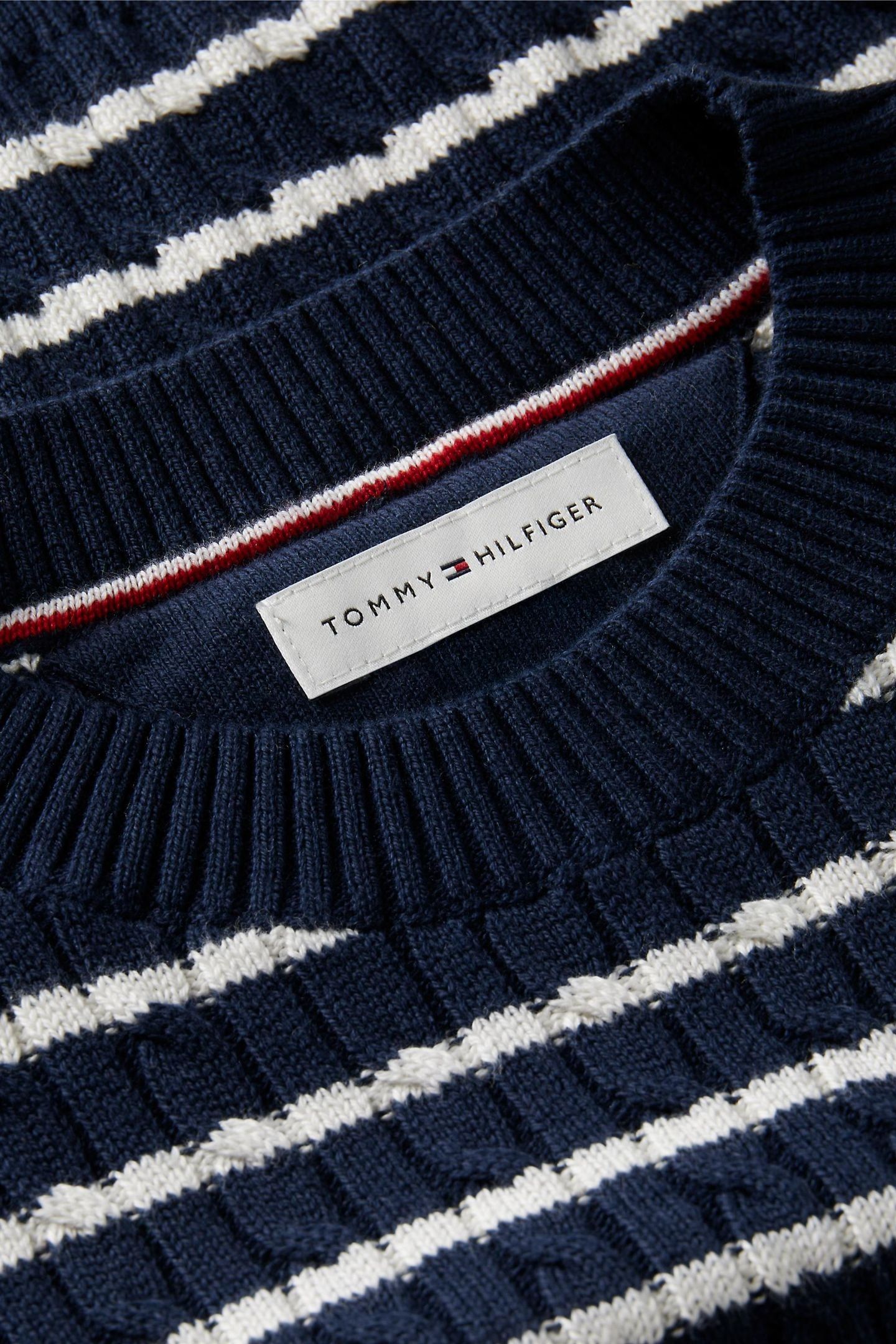 GIRLS CABLE KNIT SWEATER DARK BLUE 3