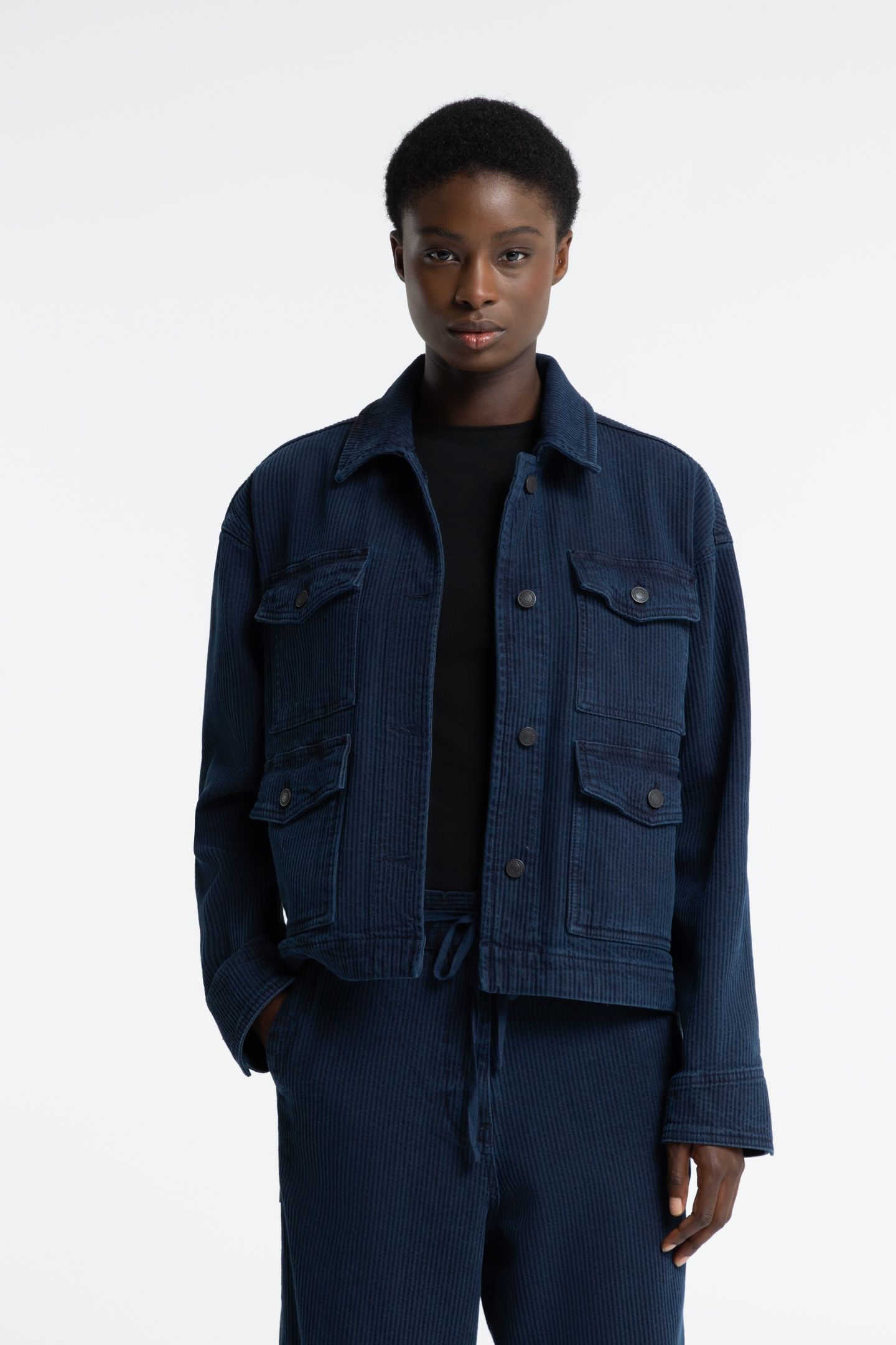 MEISHO JACKET MID INDIGO CORD 1