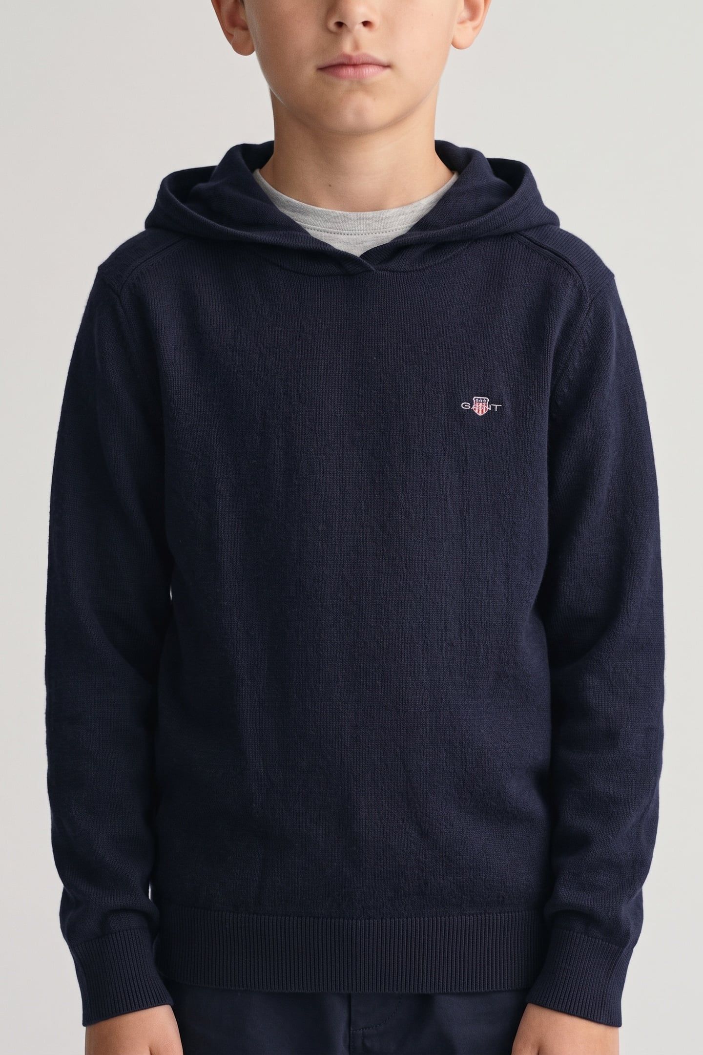 TEEN UNISEX KNITTED HOODIE EVENING BLUE 1