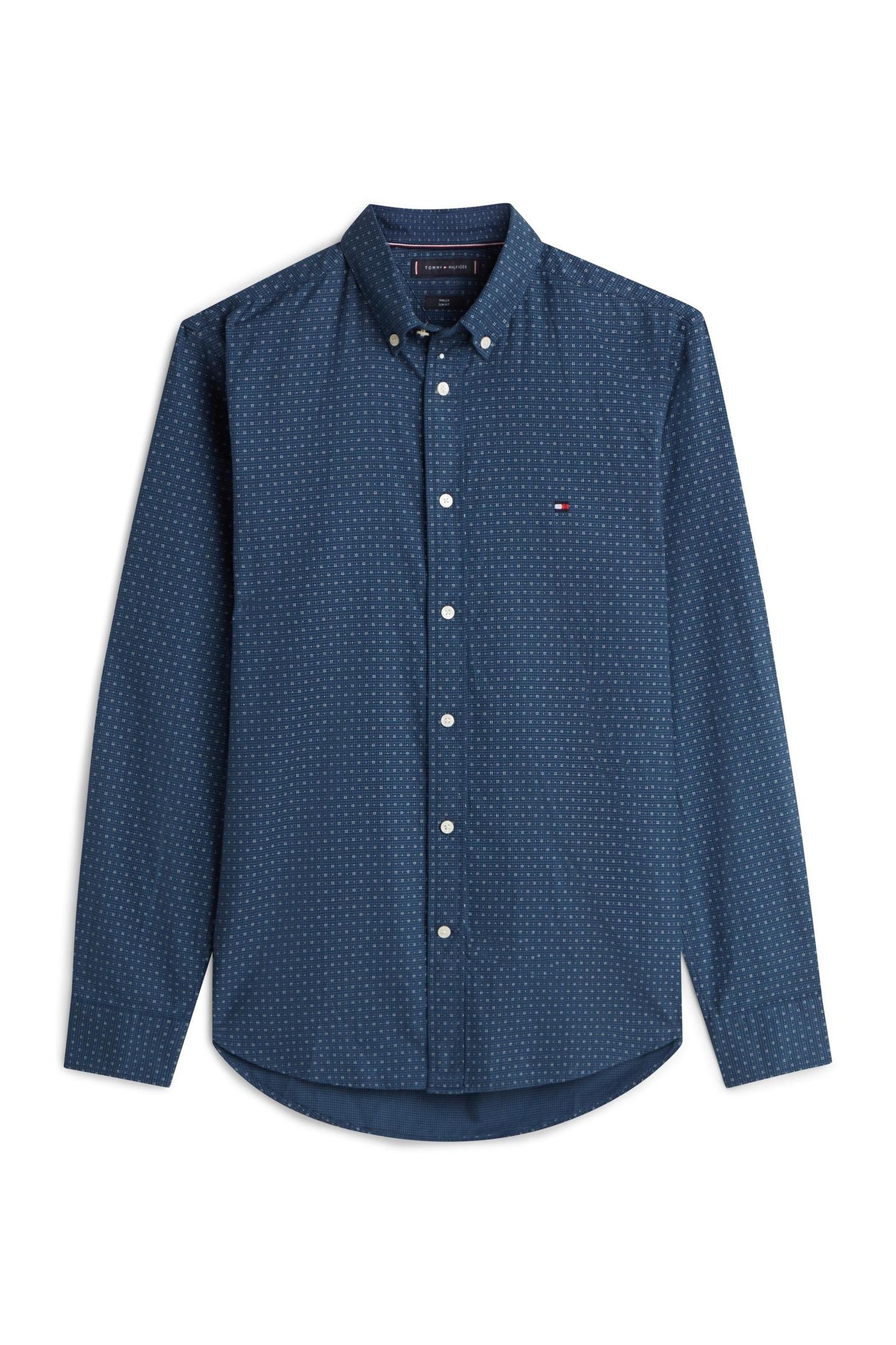 FLEX POPLIN MINI PRINT SHIRT AEGEAN SEA 3
