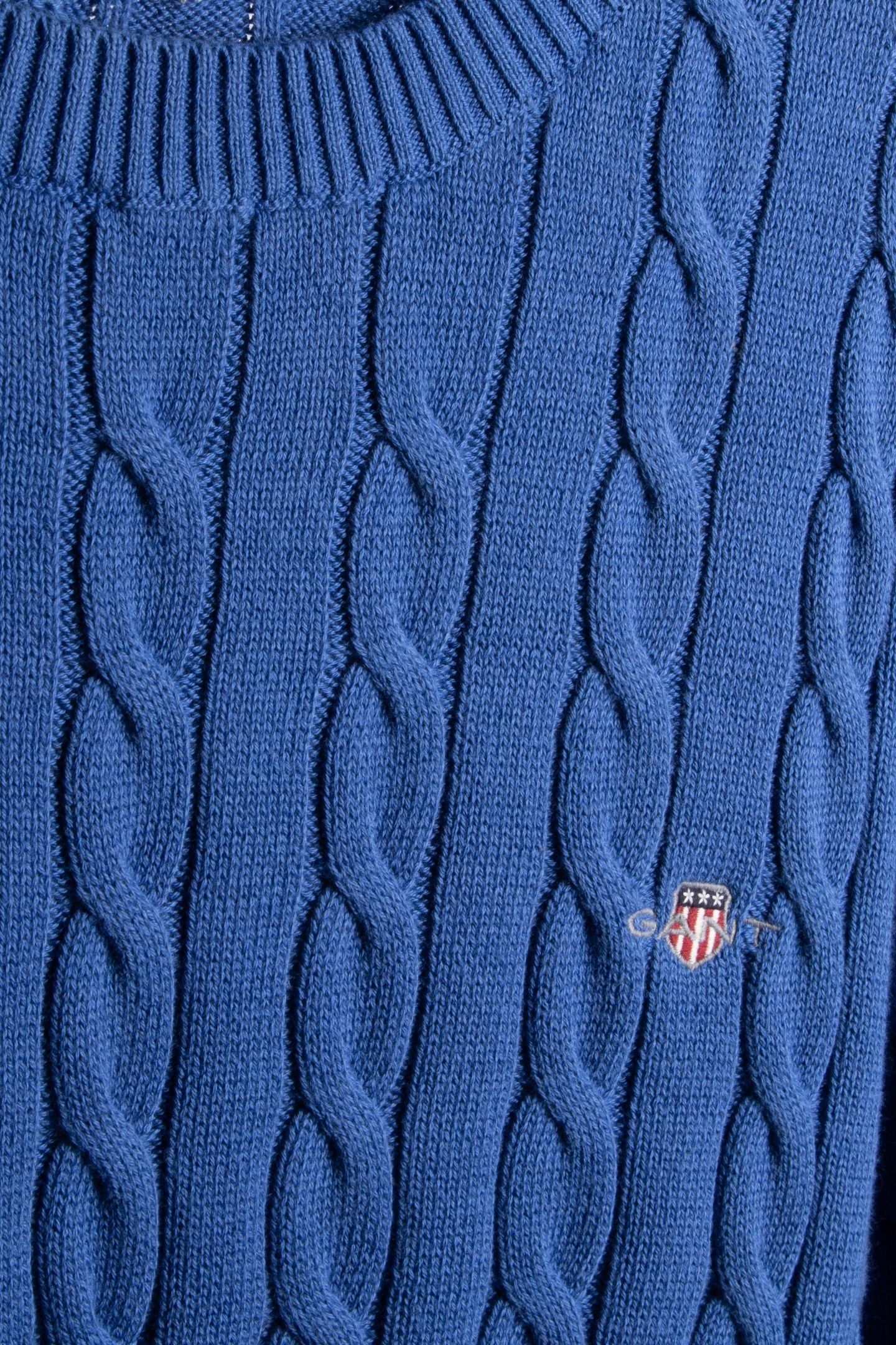COTTON CABLE C-NECK RICH BLUE 4