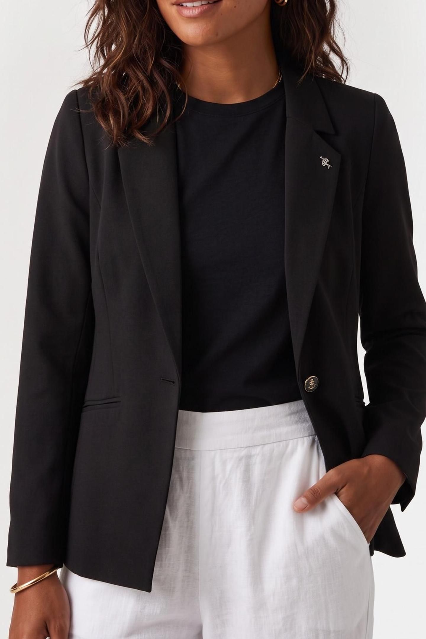 VAYA . BLACK SUIT JACKET IN COLD WOOL 1