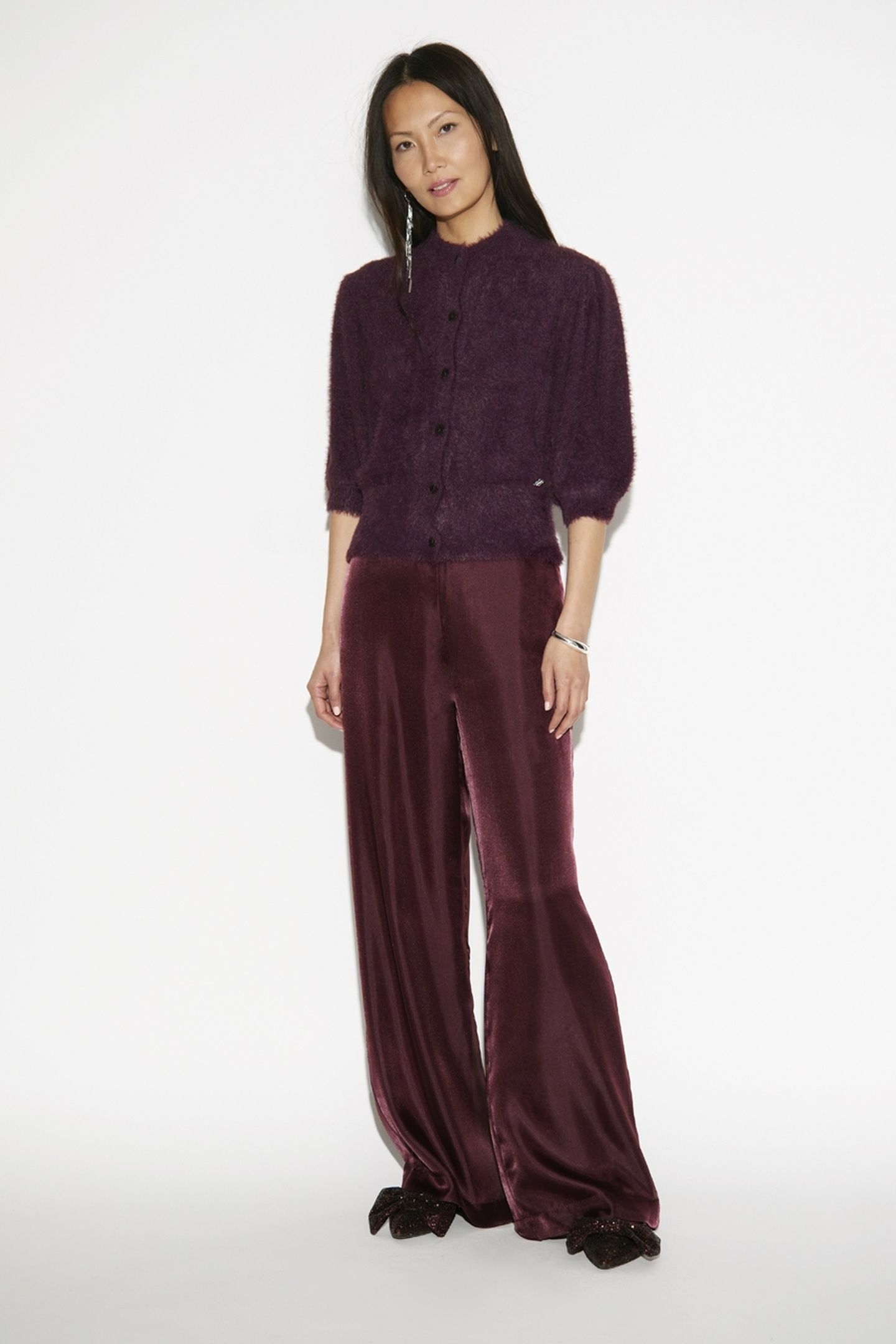 OLEXA ORGANZA PANTS MULBERRY RED 1