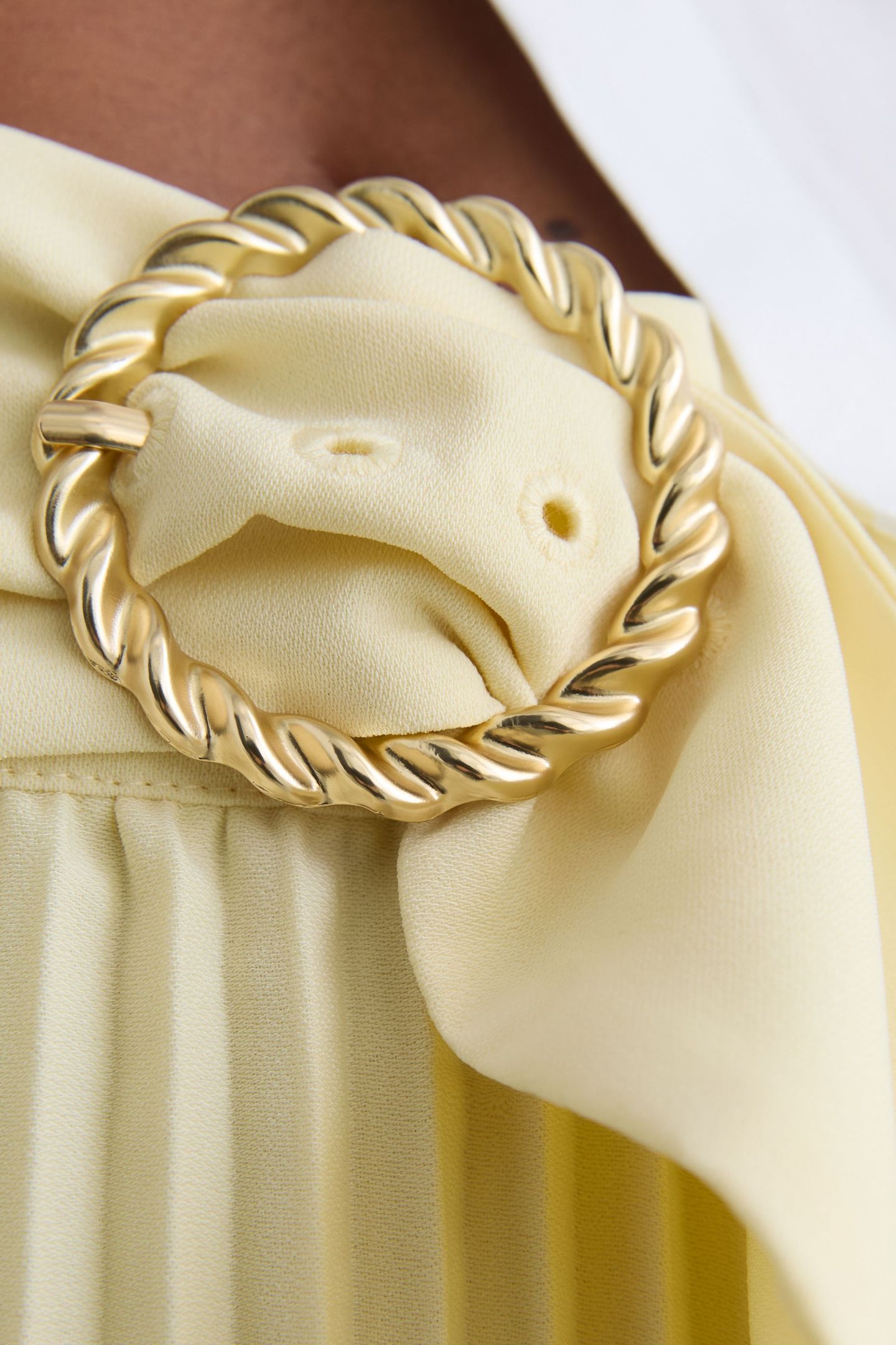 BELTED PLEATED MIDI SKIRT YELLOW 6