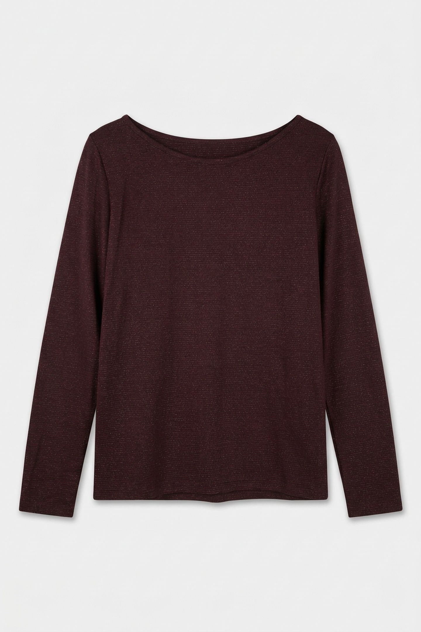 MAFALDINA - BROWN T-SHIRT WITH THIN SEQUINED STRIPES 3