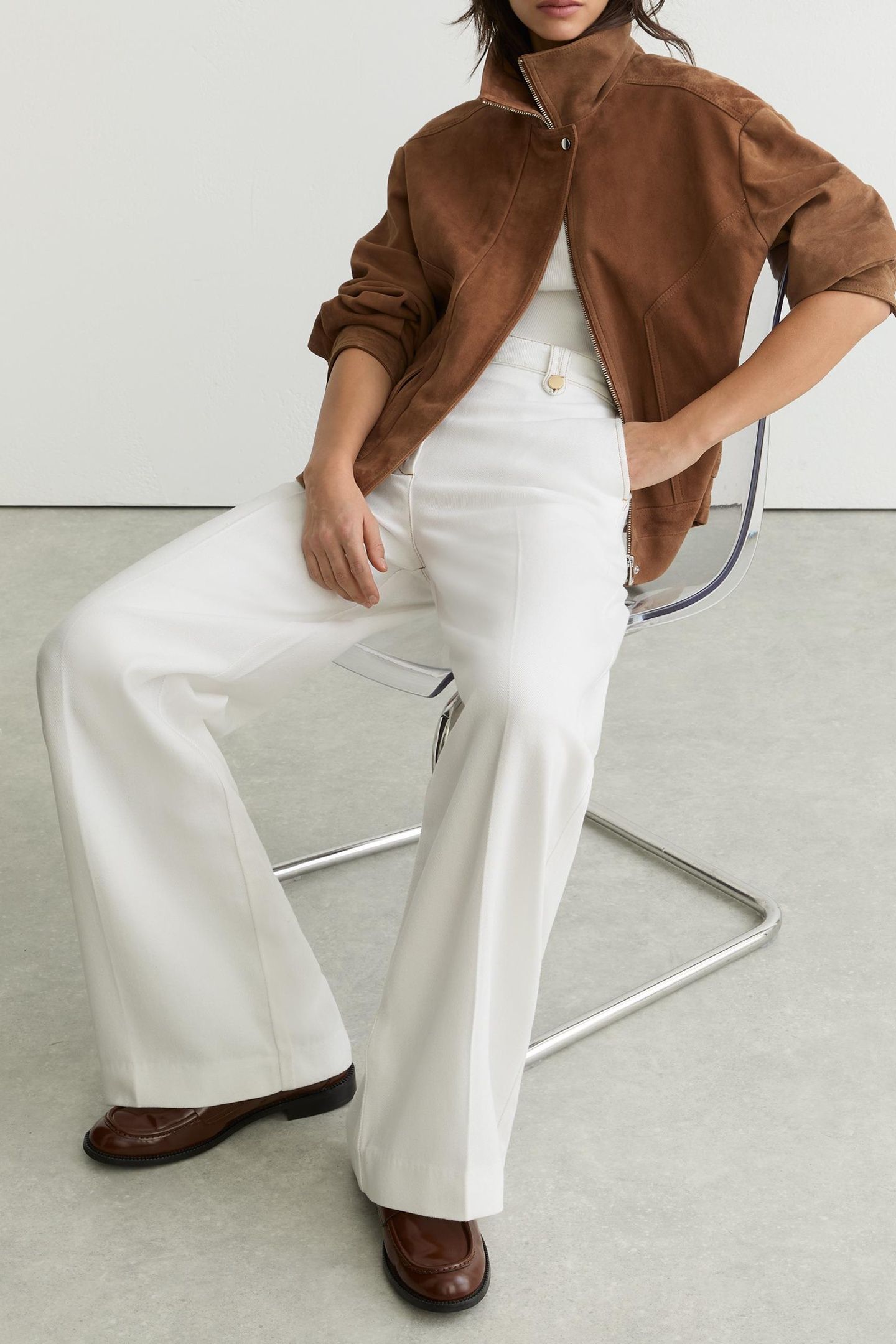 DETAIL WIDE LEG TROUSER WHITE 3