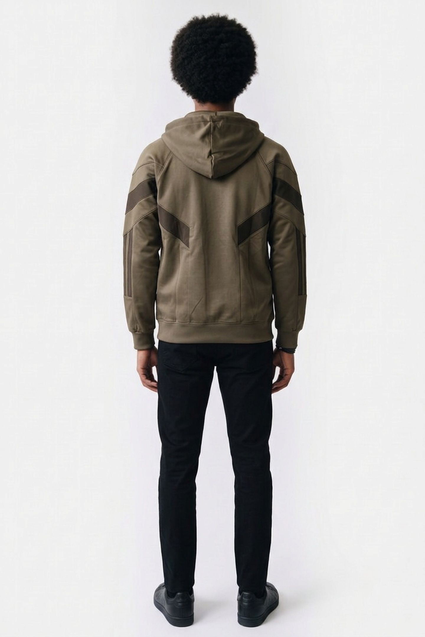 UNISEX POLY HOODED TRACK TOP OLIVE STRATA 2