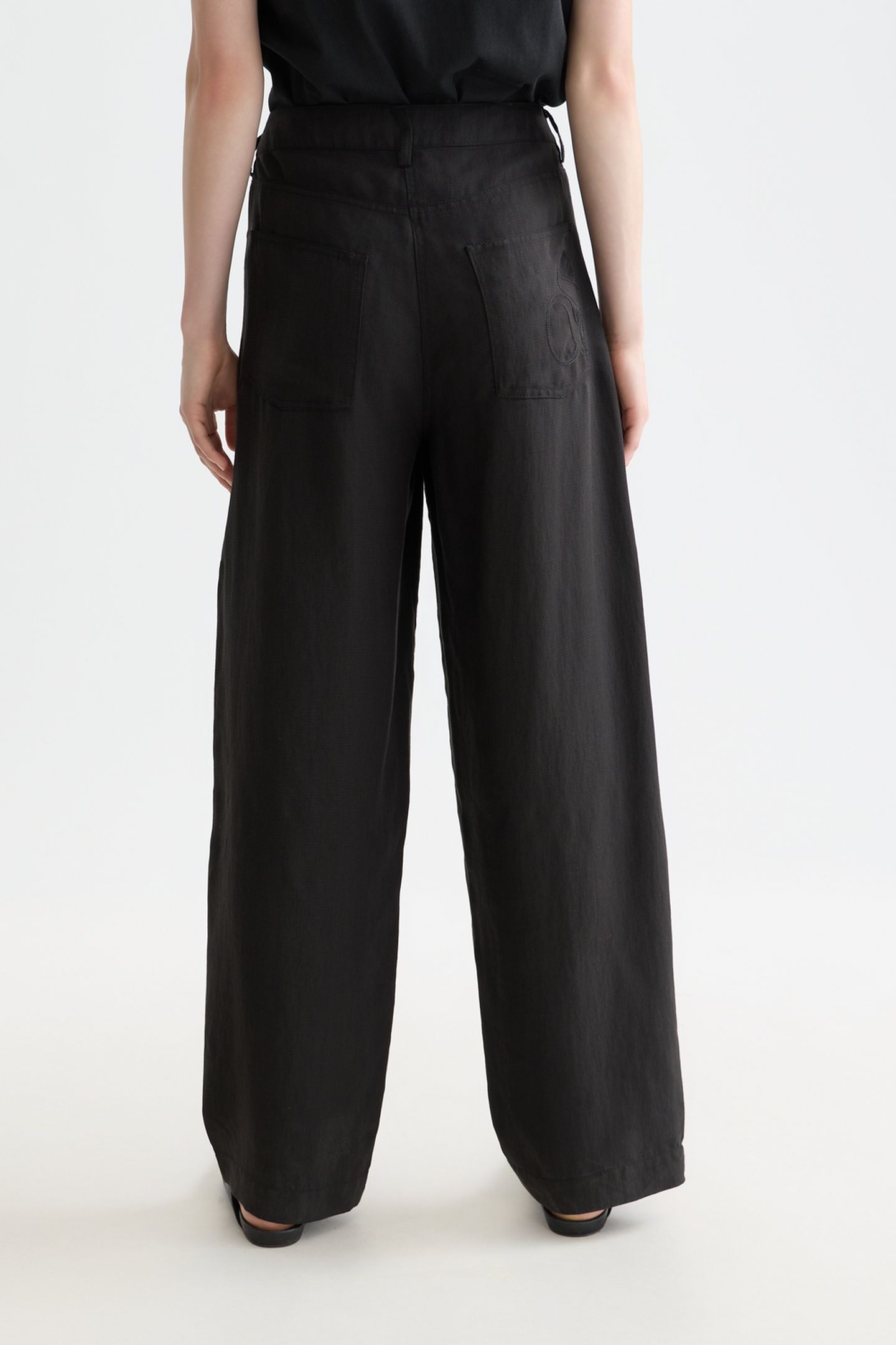 LOTUS - HIGH RISE BARREL LEG TWILL PANTS METEORITE 2