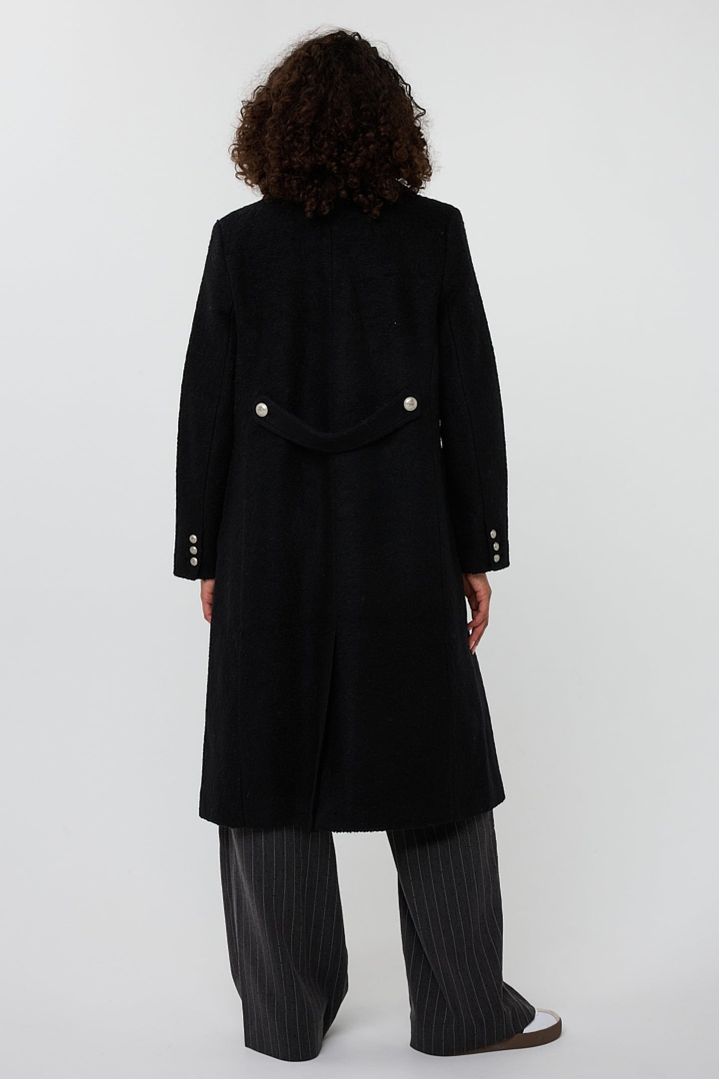 COAT DOUBLE BREASTED BOUCLE BLACK 3