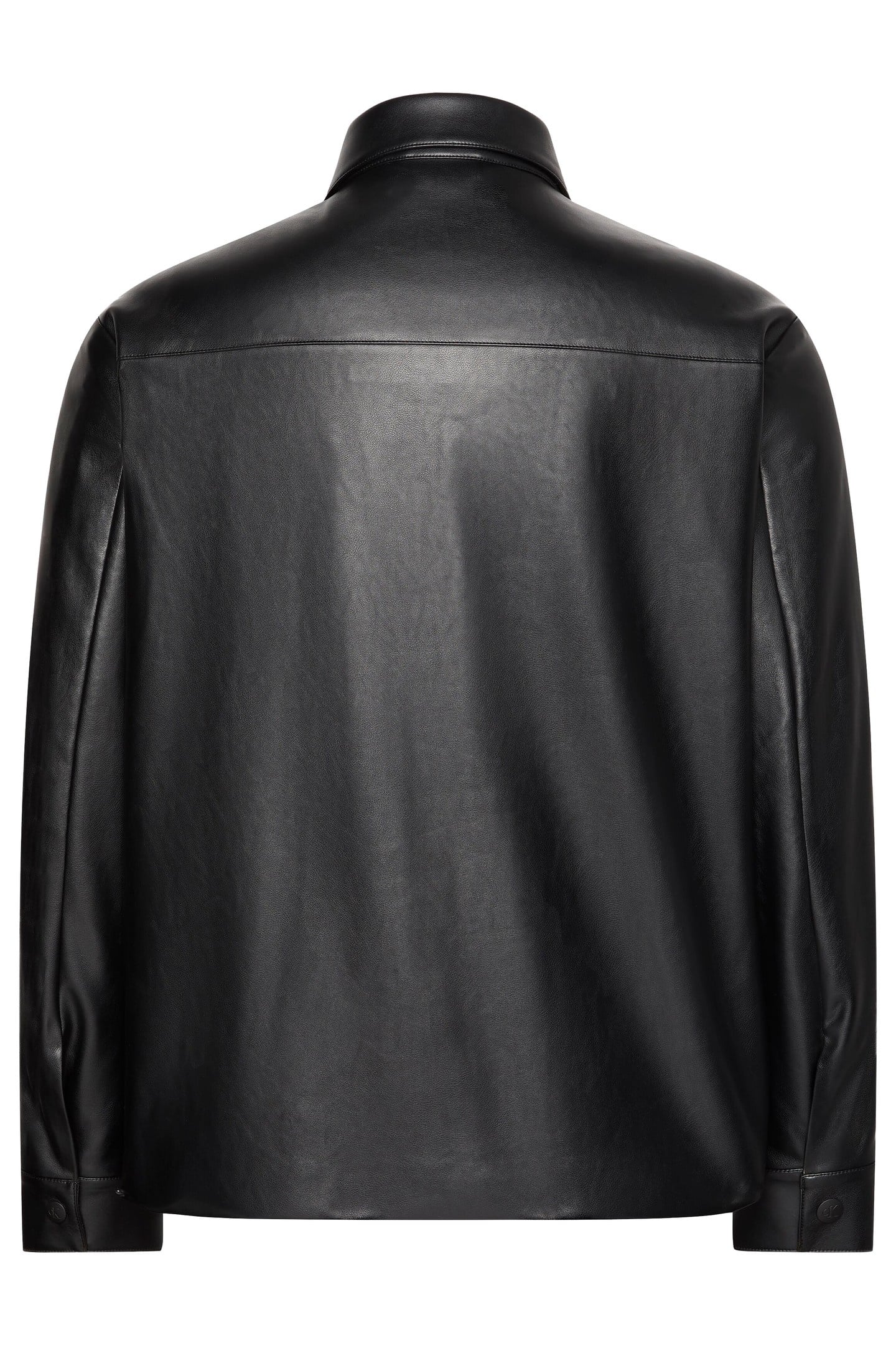 LS FAUX LEATHER SHIRT BLACK 2
