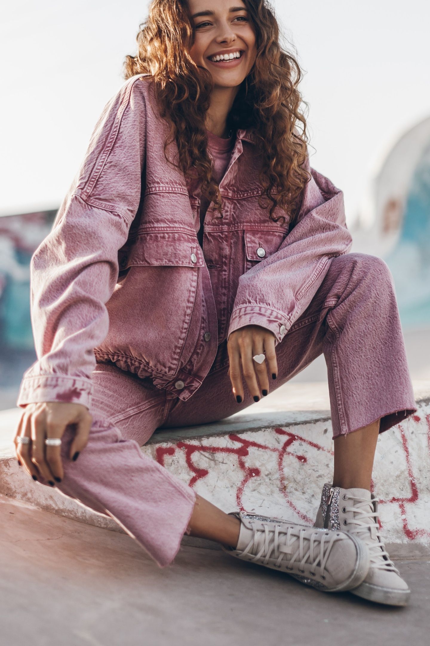 THE PINK FADED DENIM JACKET 2