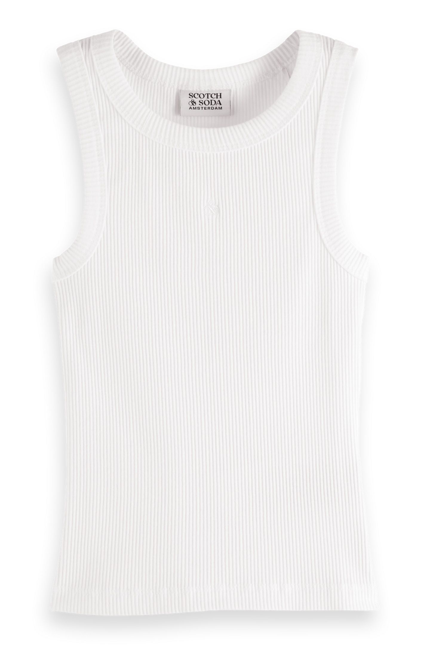 GIRLS CORE RIBBED SLIM-FIT TANK TOP BRIGHT WHITE 1