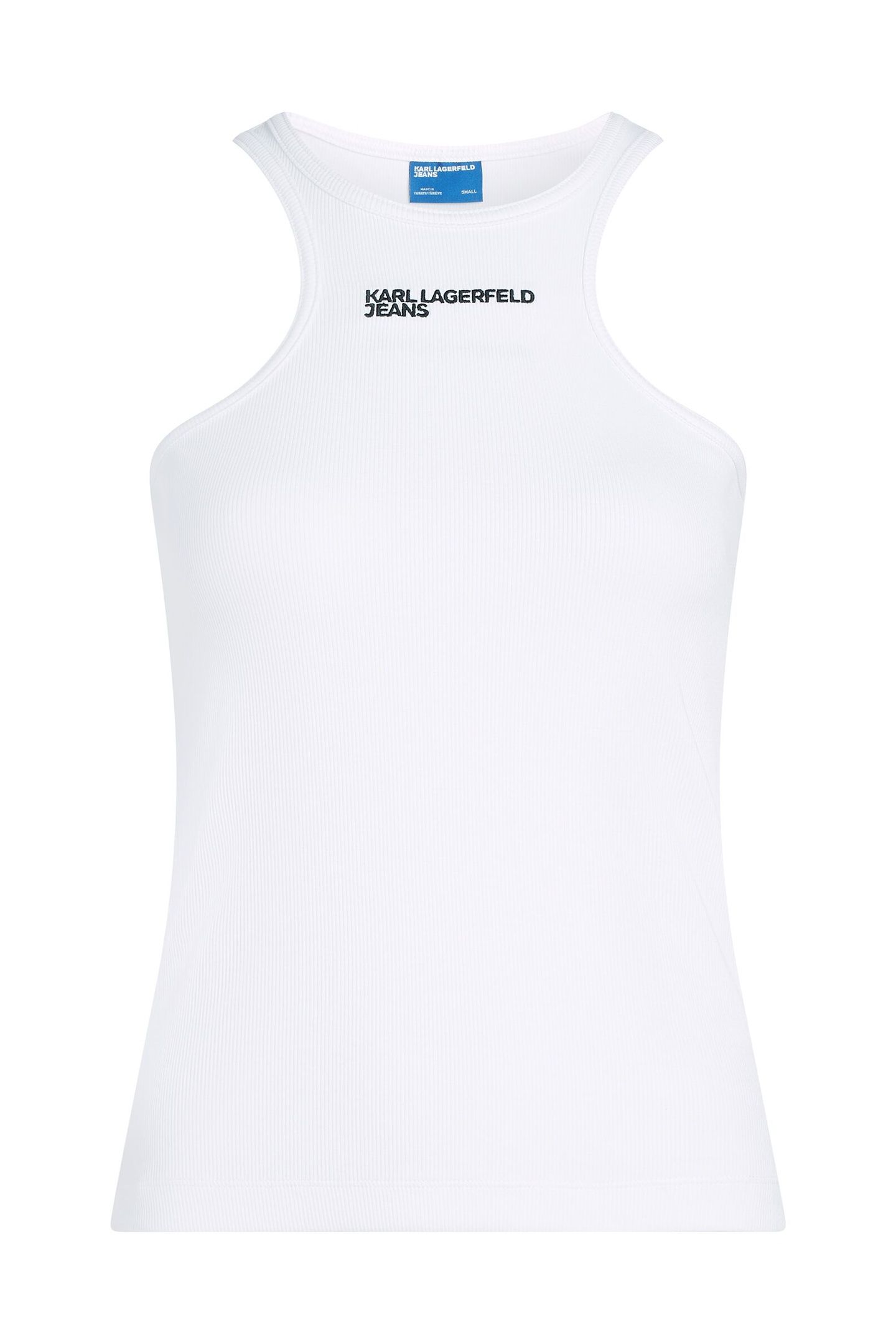 KLJ RIBBED LOGO TANK WHITE 6