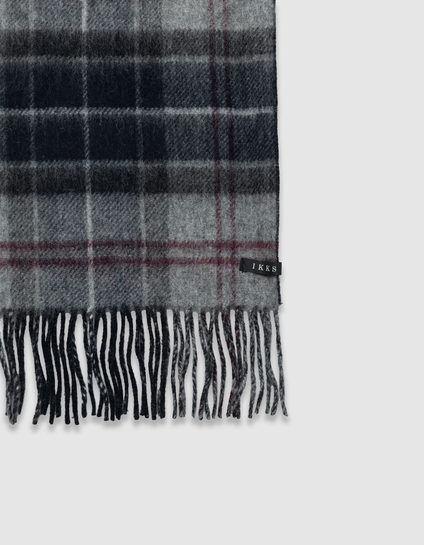 GREY AND BLACK CHECK DOUBLE-SIDED SCARF 3