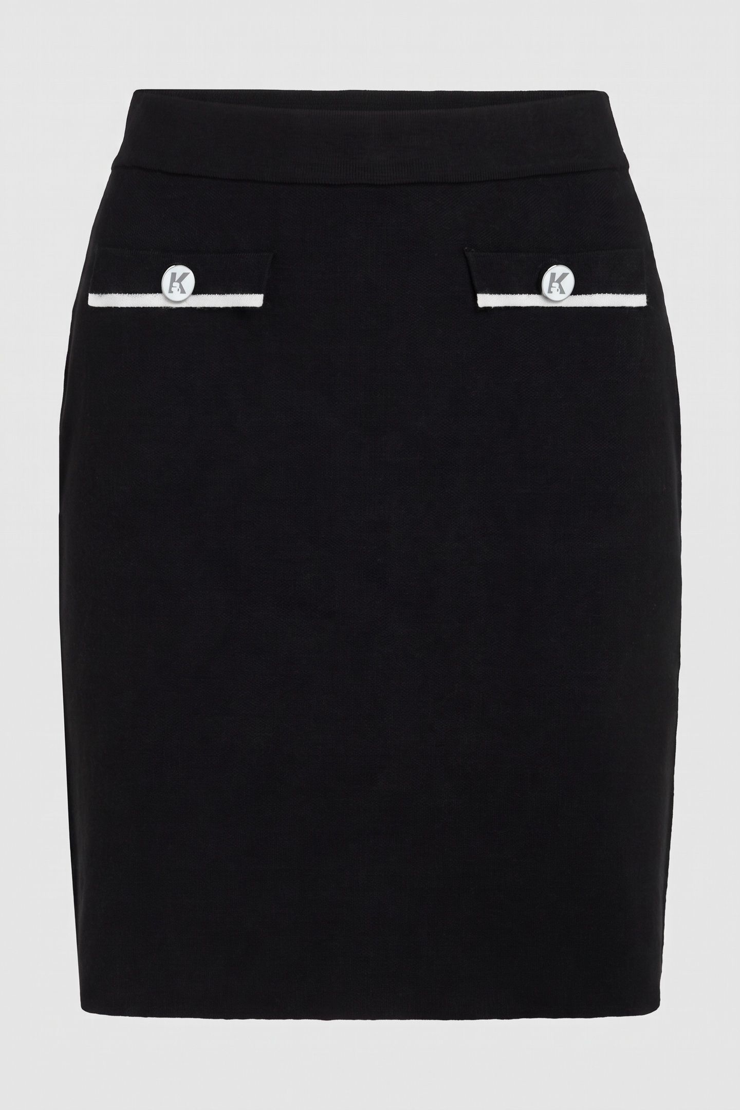 FANCY BUTTONS KNIT SKIRT BLACK 6