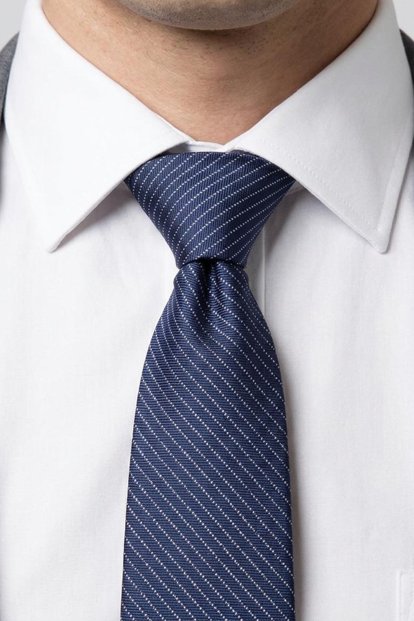 MODERN VERTICAL STRIPE TIE NAVY 3