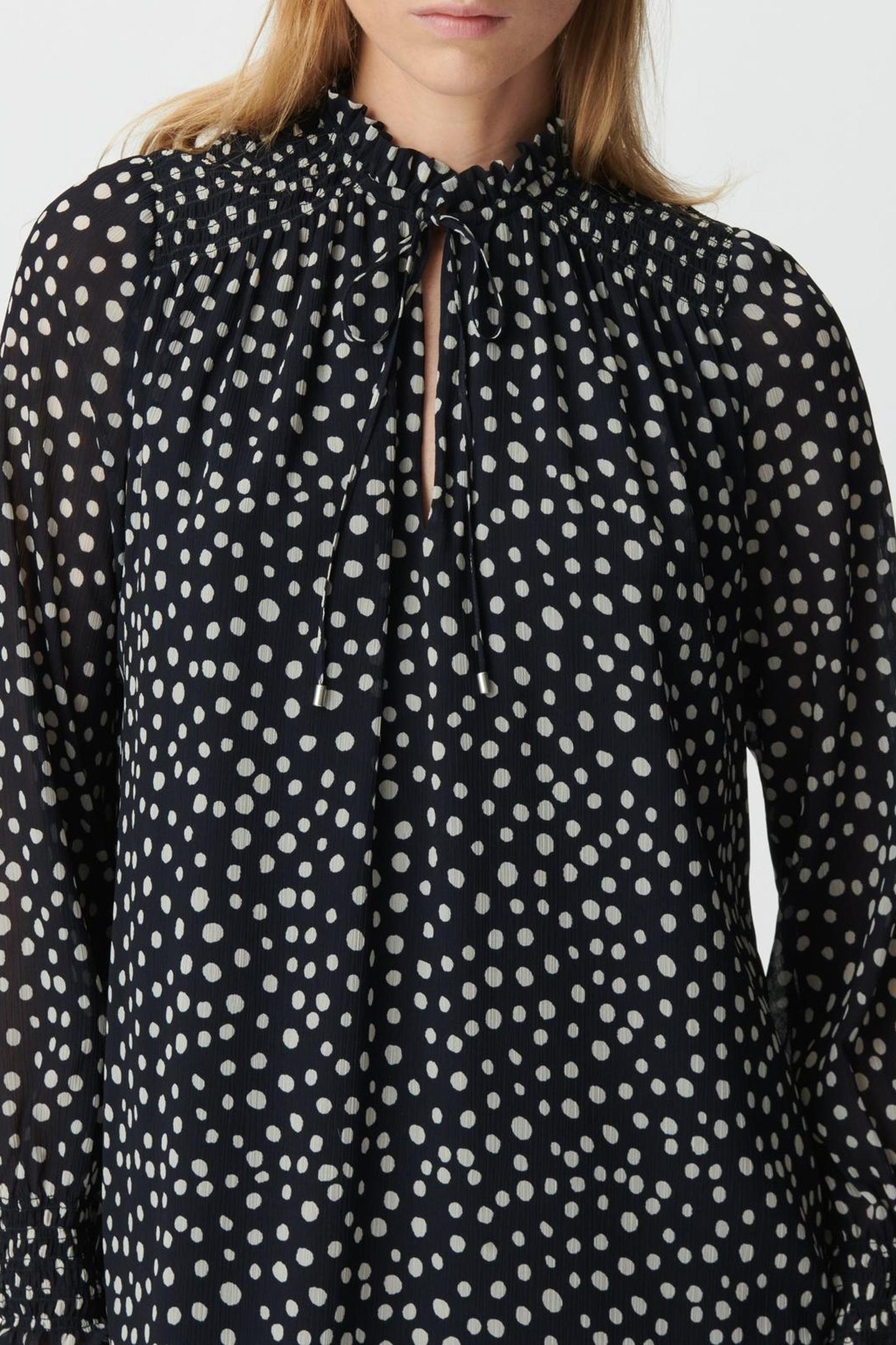 NAVY POLKA DOT PRINT SHORT DRESS 6