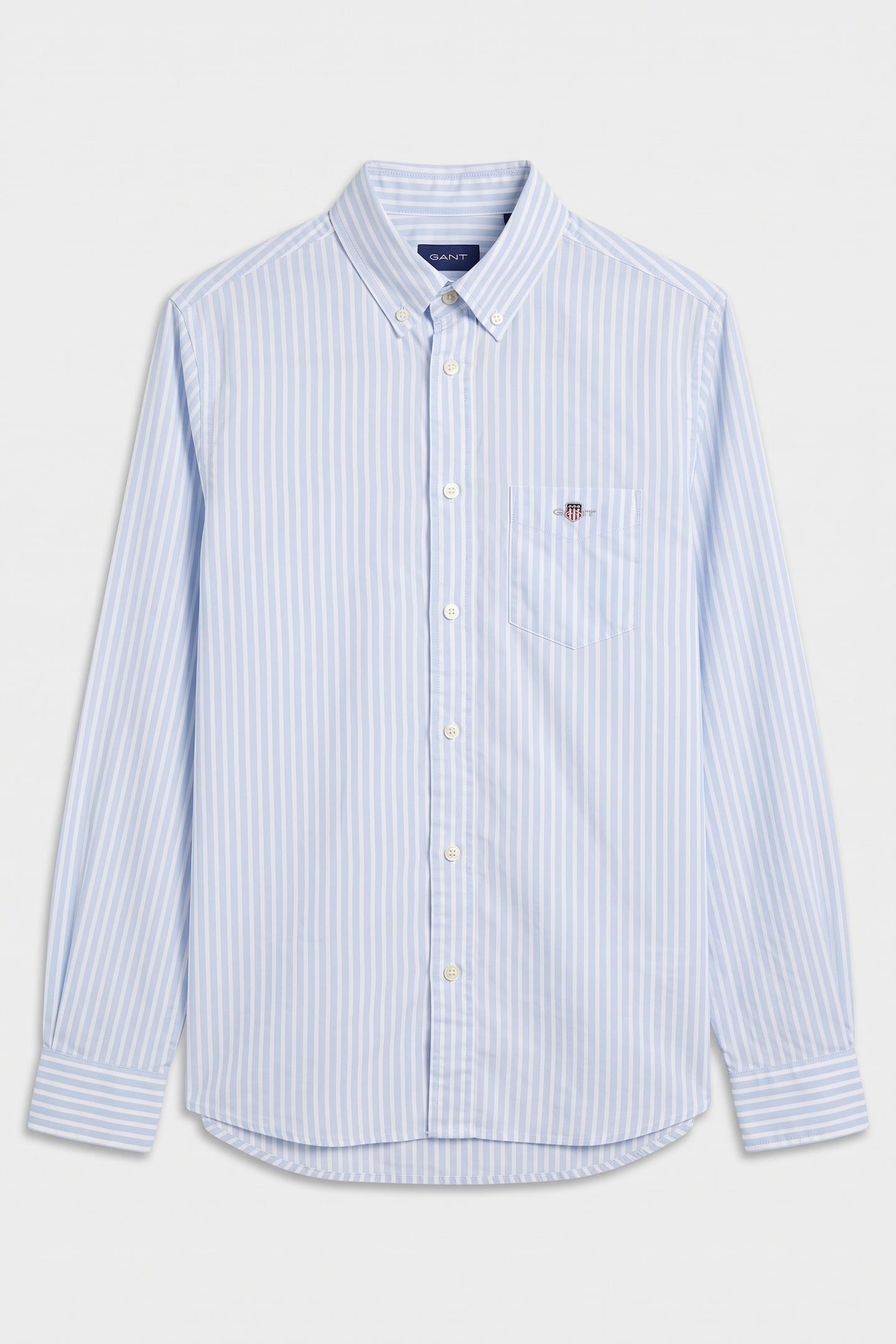 TEEN UNISEX STRIPED SHIELD POPLIN SHIRT LIGHT BLUE 3