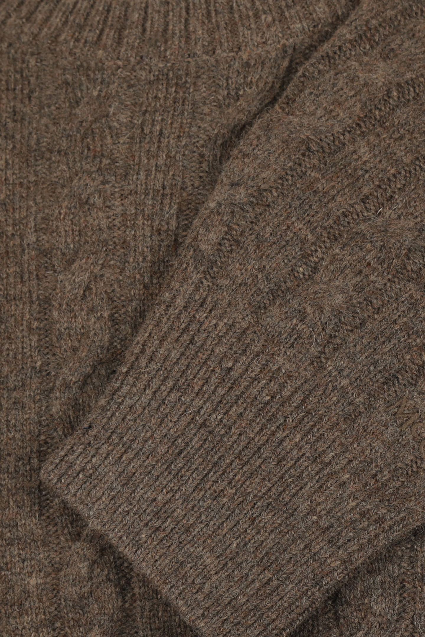 CABLE CREW NECK SWEATER CHOCOLATE BROWN 4