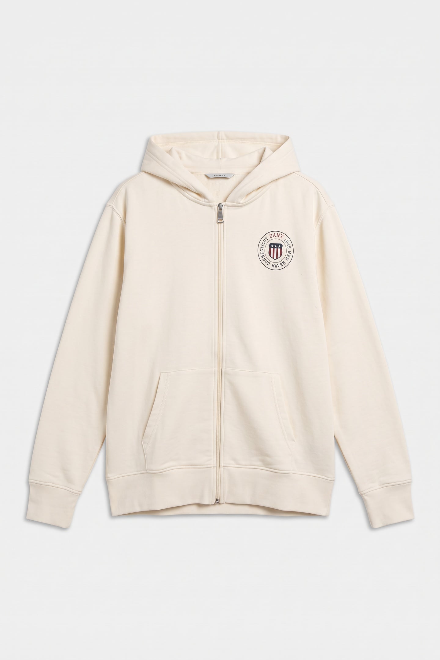 GRAPHIC FULL ZIP HOODIE CREAM 3