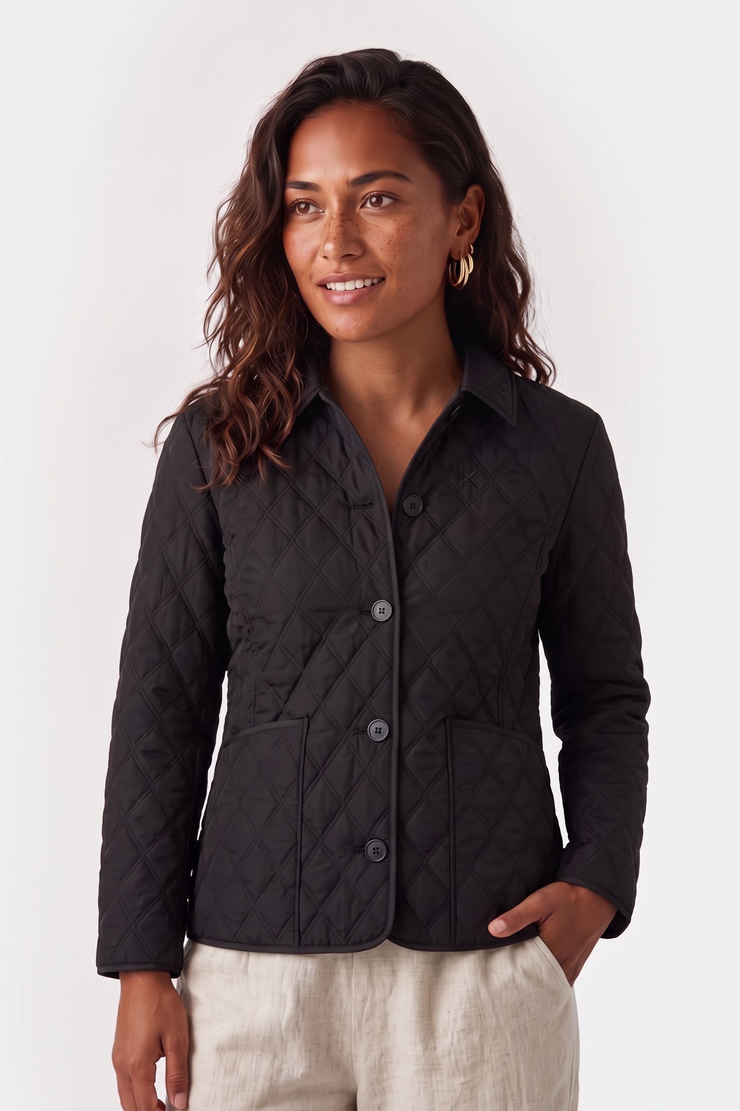 DIAMOND QUILT LIGHT JACKET BLACK 2