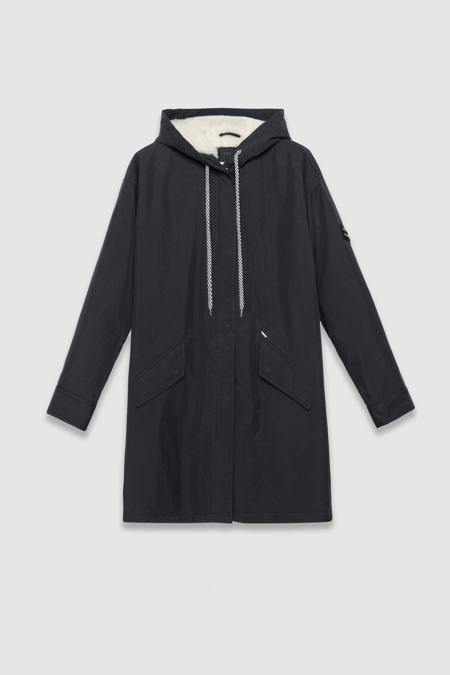 BLACK FUR-LINED HOODED PARKA 3