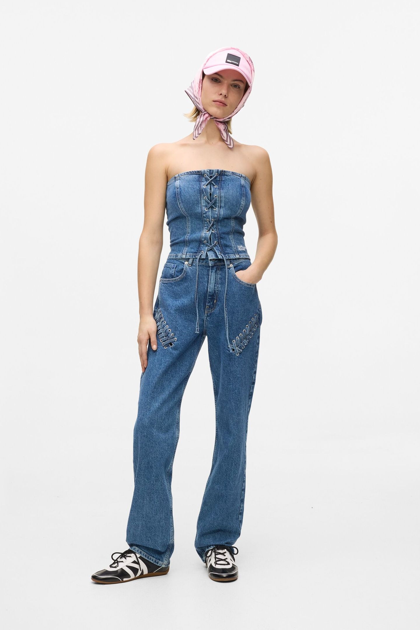 KLJ TIE BUSTIER STONE BLUE 3
