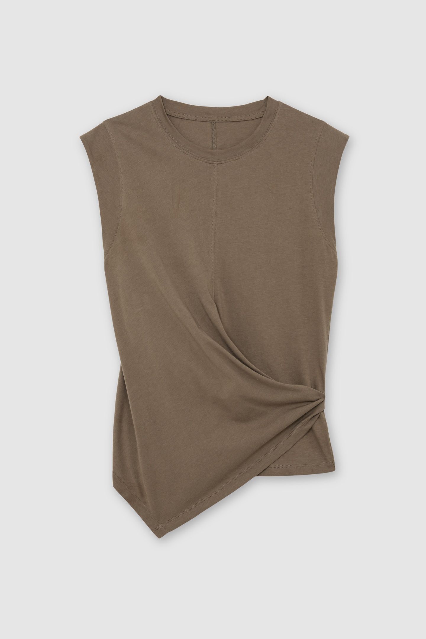 DRAPE CREW NECK T-SHIRT KHAKI GREEN 4