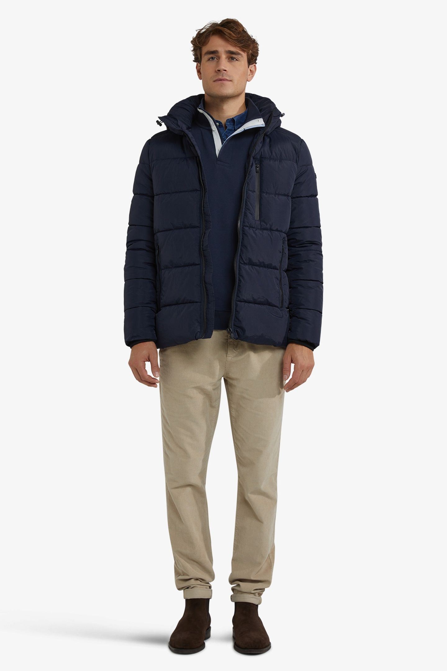 HOODED BOMBER JACKET NAVY 4