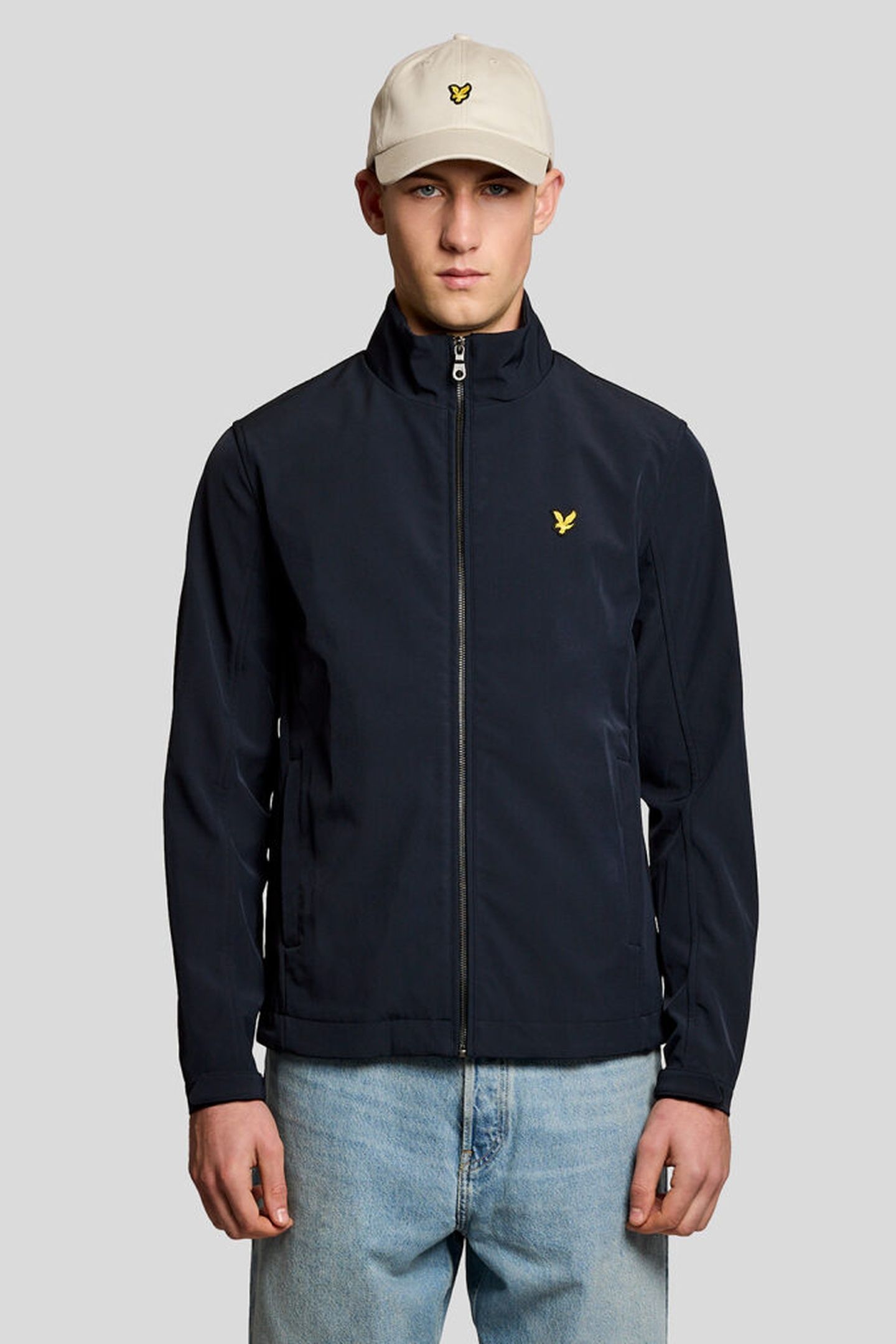 MESH BACK SOFTSHELL FUNNEL NECK JACKET DARK NAVY 1
