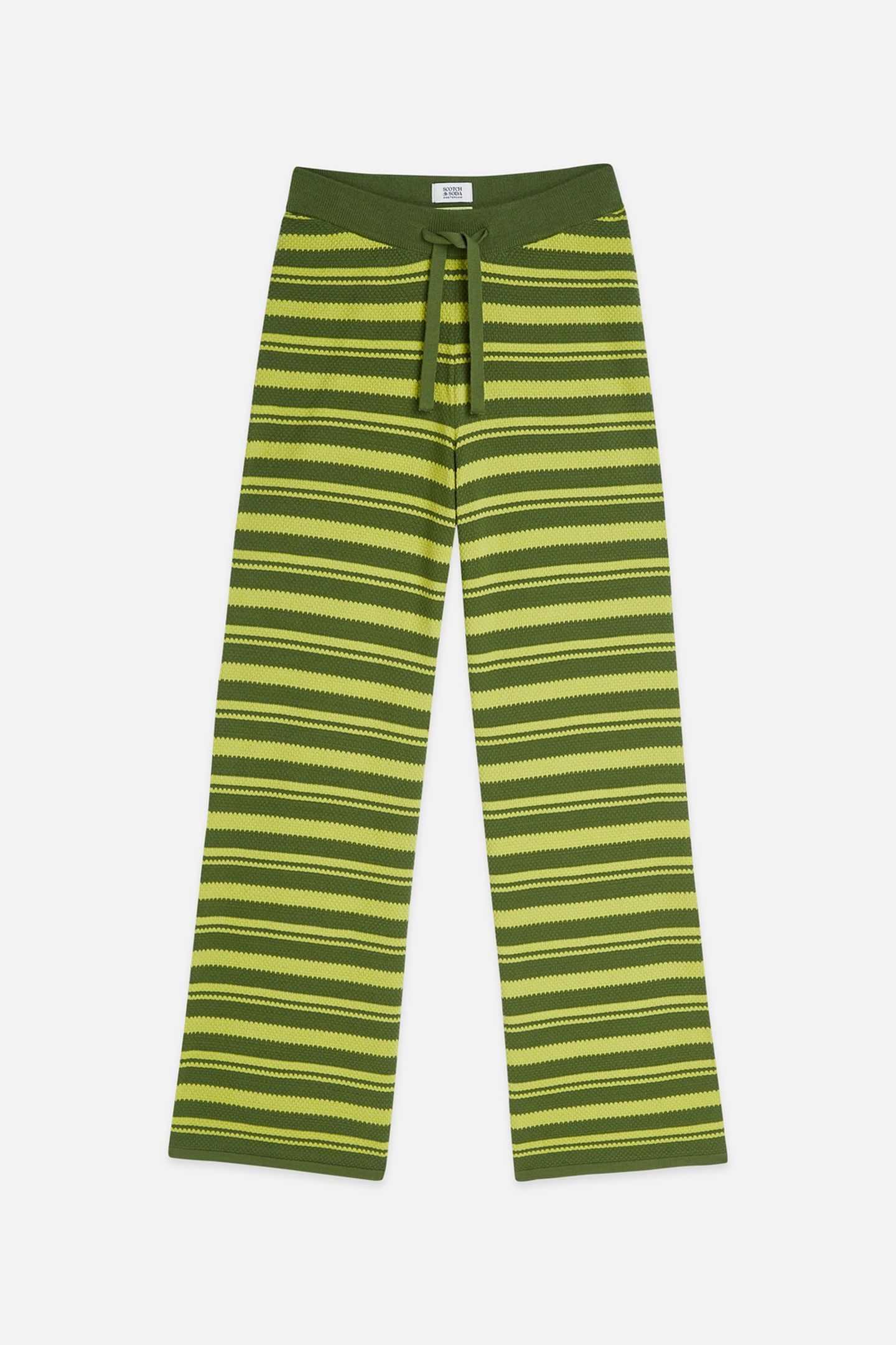 TEXTURED STRIPE KNITTED TROUSERS GARDEN GREEN 4