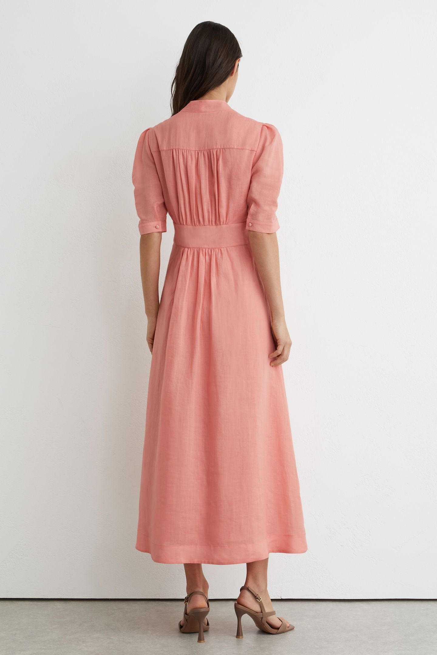 SHORT SLEEVE MIDI DRESS PINK 3