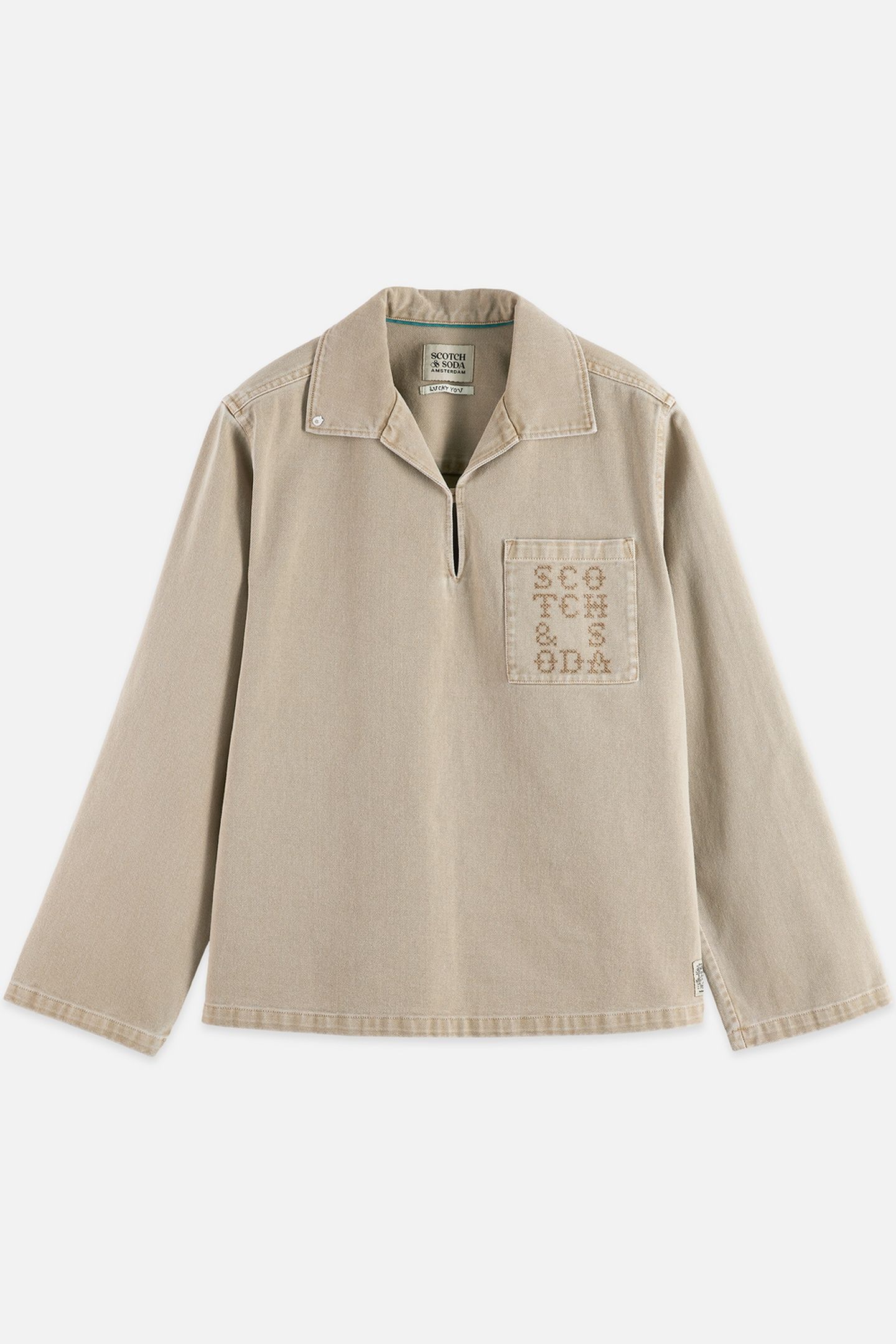 HALF CLOSURE WASHED OVERSHIRT WHITE TRADITIONAL 4