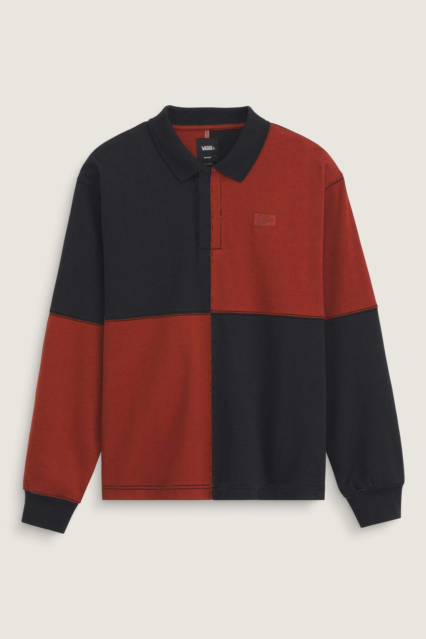 CHECK RUGBY LS KNIT POPPY EMBER 3