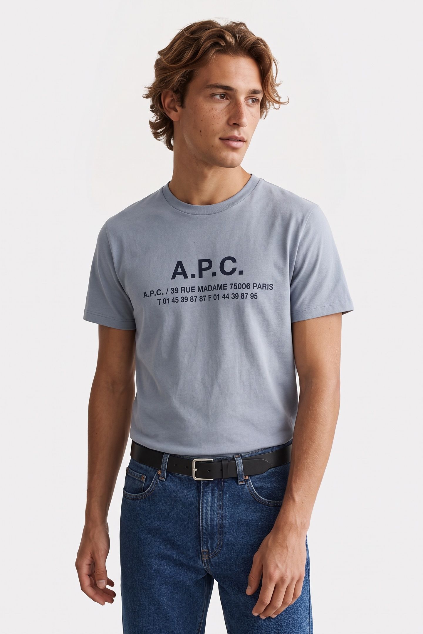 UNISEX T-SHIRT SHORT SLEEVE ADDRESS LIGHT BLUE 2