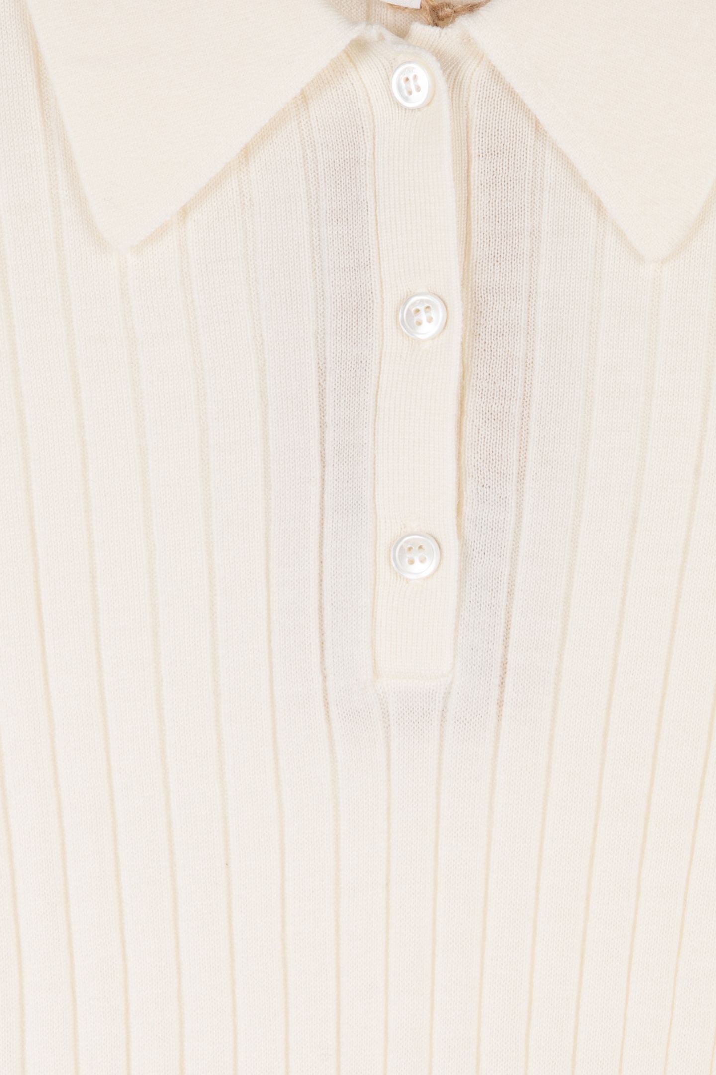 SWEATER SMALL-RIB POLO COLLAR ECRU 4