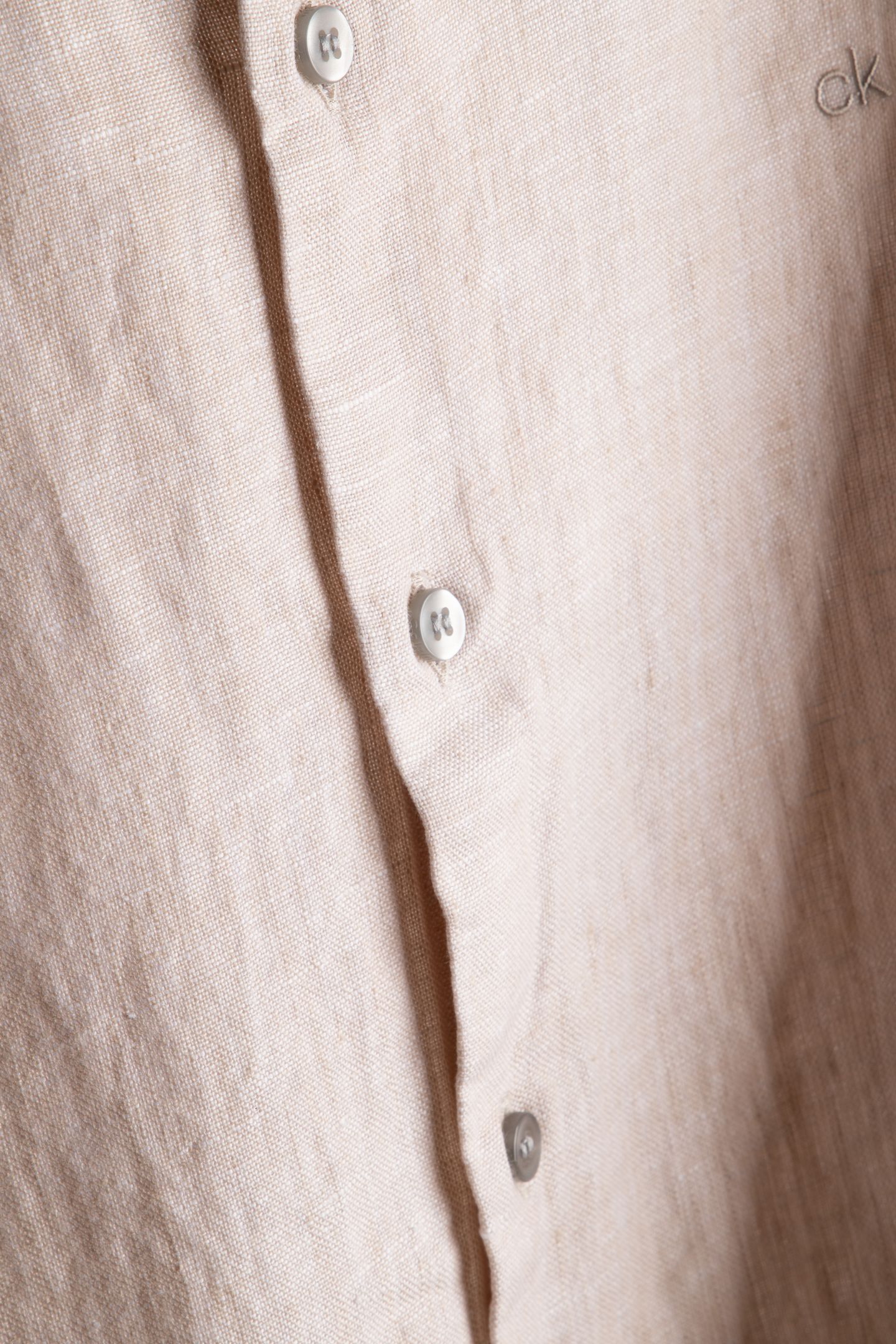 LINEN SOLID SLIM SHIRT STONY BEIGE 4