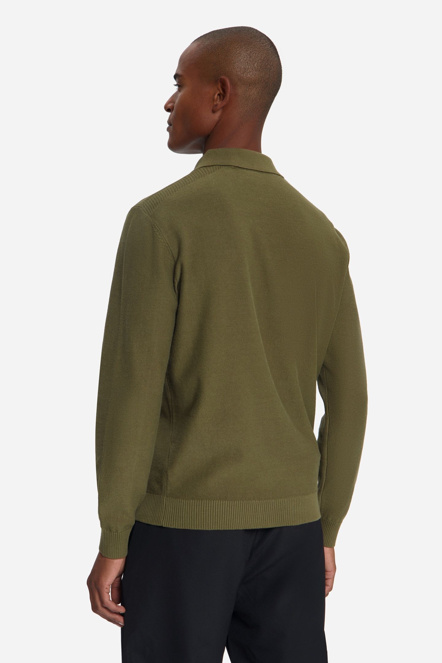PULLOVER V-COLLAR SHOULDER DETAIL MOSS 2