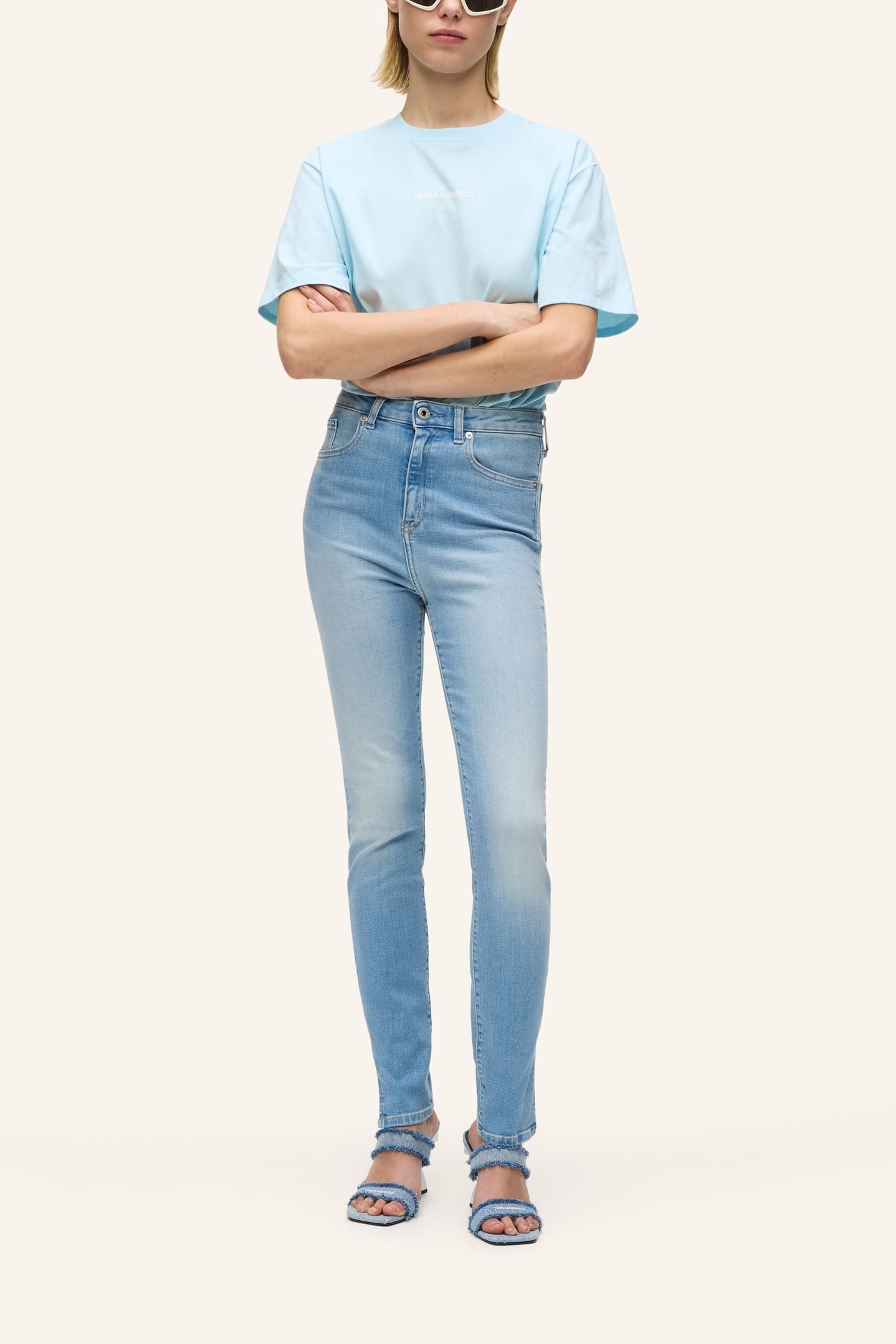 KLJ HR SKINNY W/ SPLIT BRIGHT BLUE 3