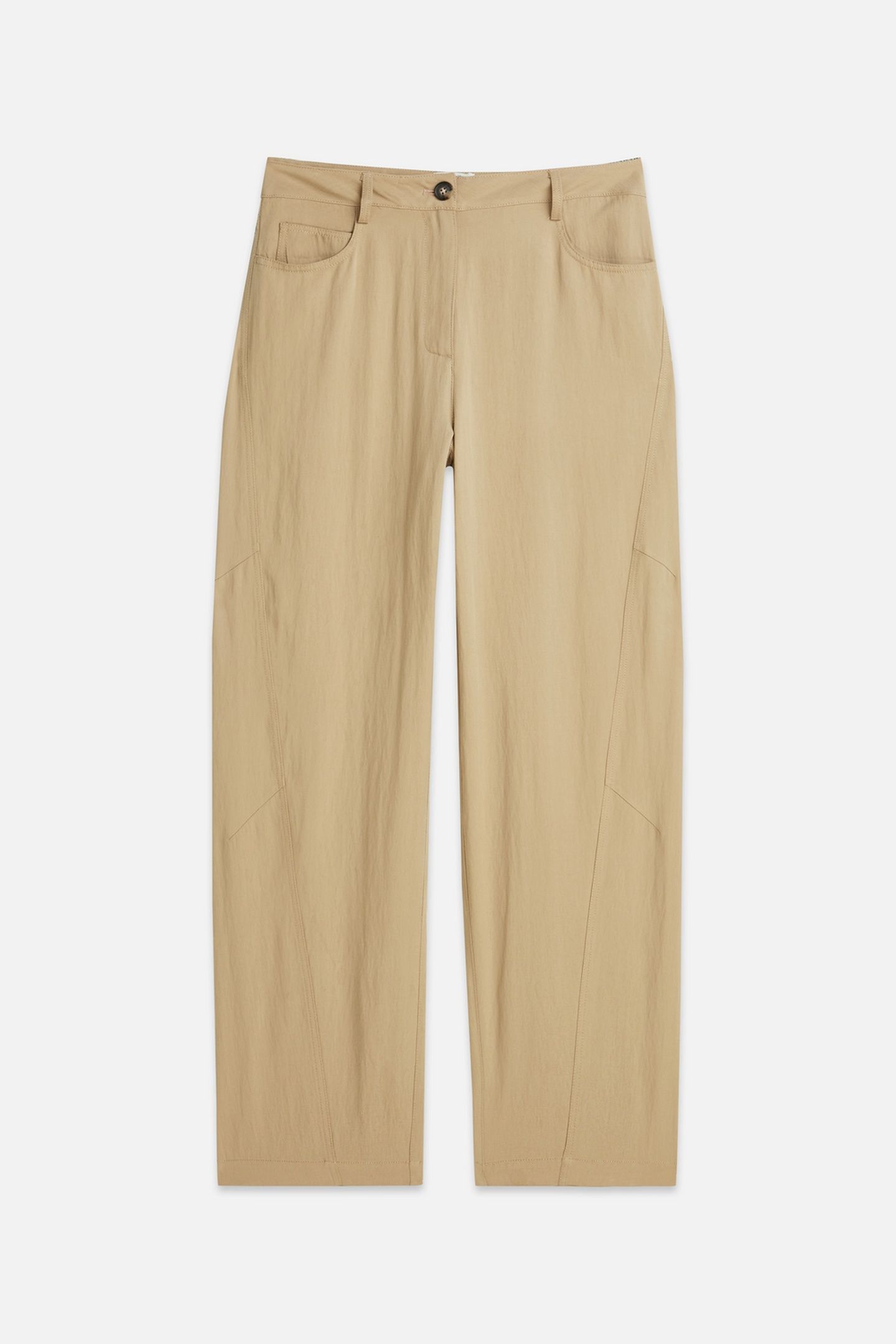LOTUS - TWILL HIGH RISE BARREL LEG PANTS TRAVERTINE 1