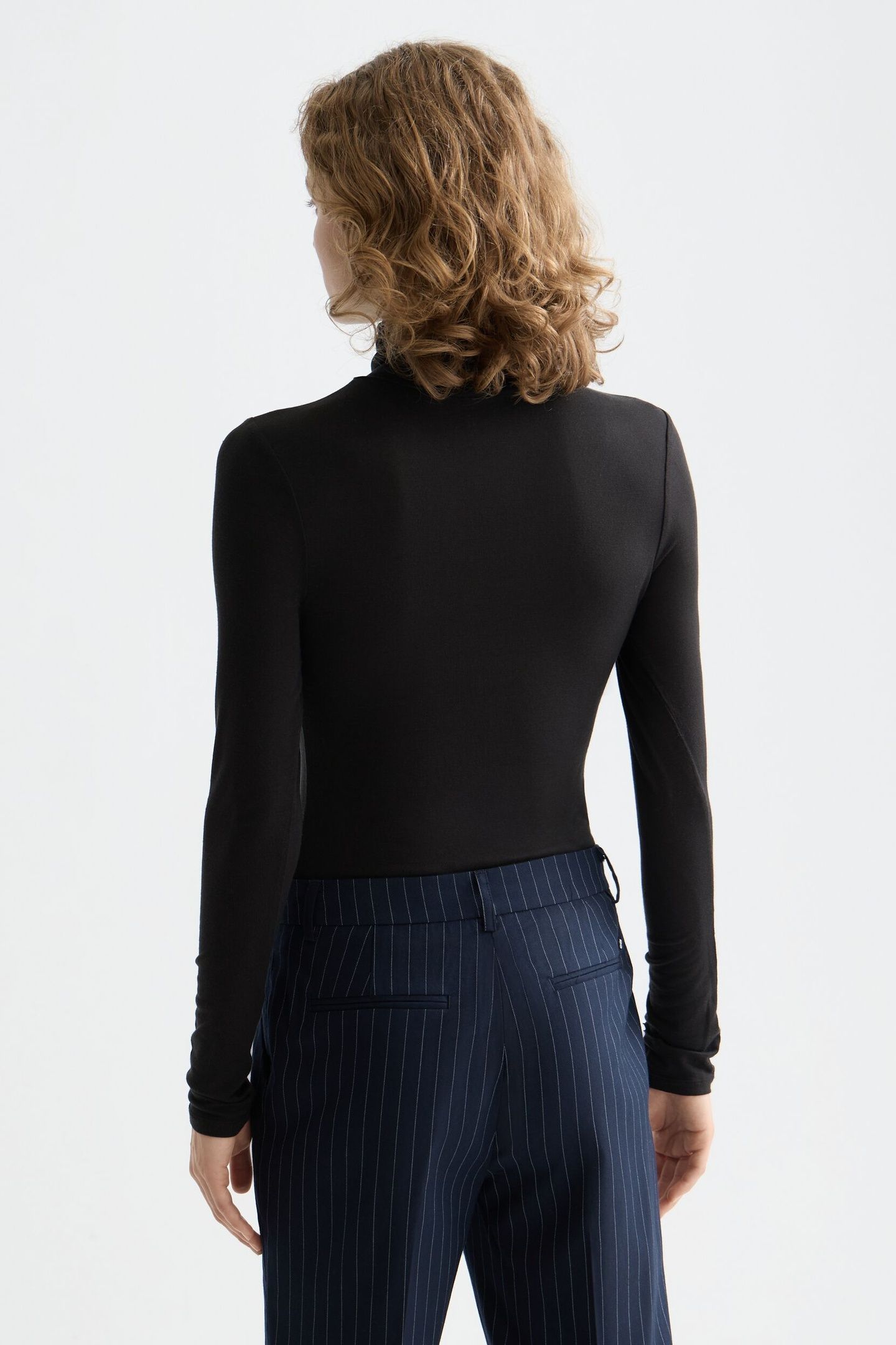 CORE ROLL UP NECK LONG SLEEVE T-SHIRT BLACK 2
